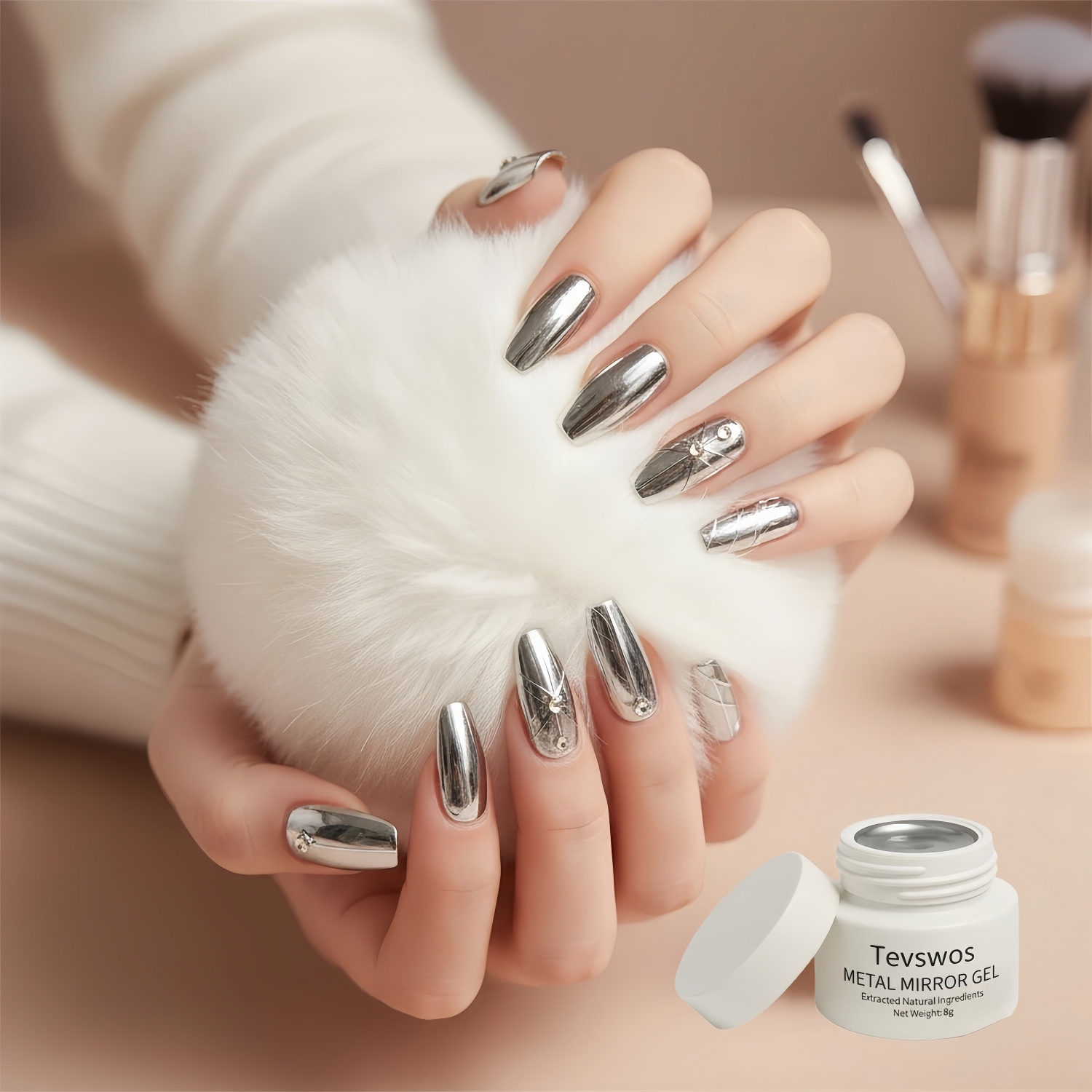 Glamorous Metallic Liquid Chrome Nail Gel Polish