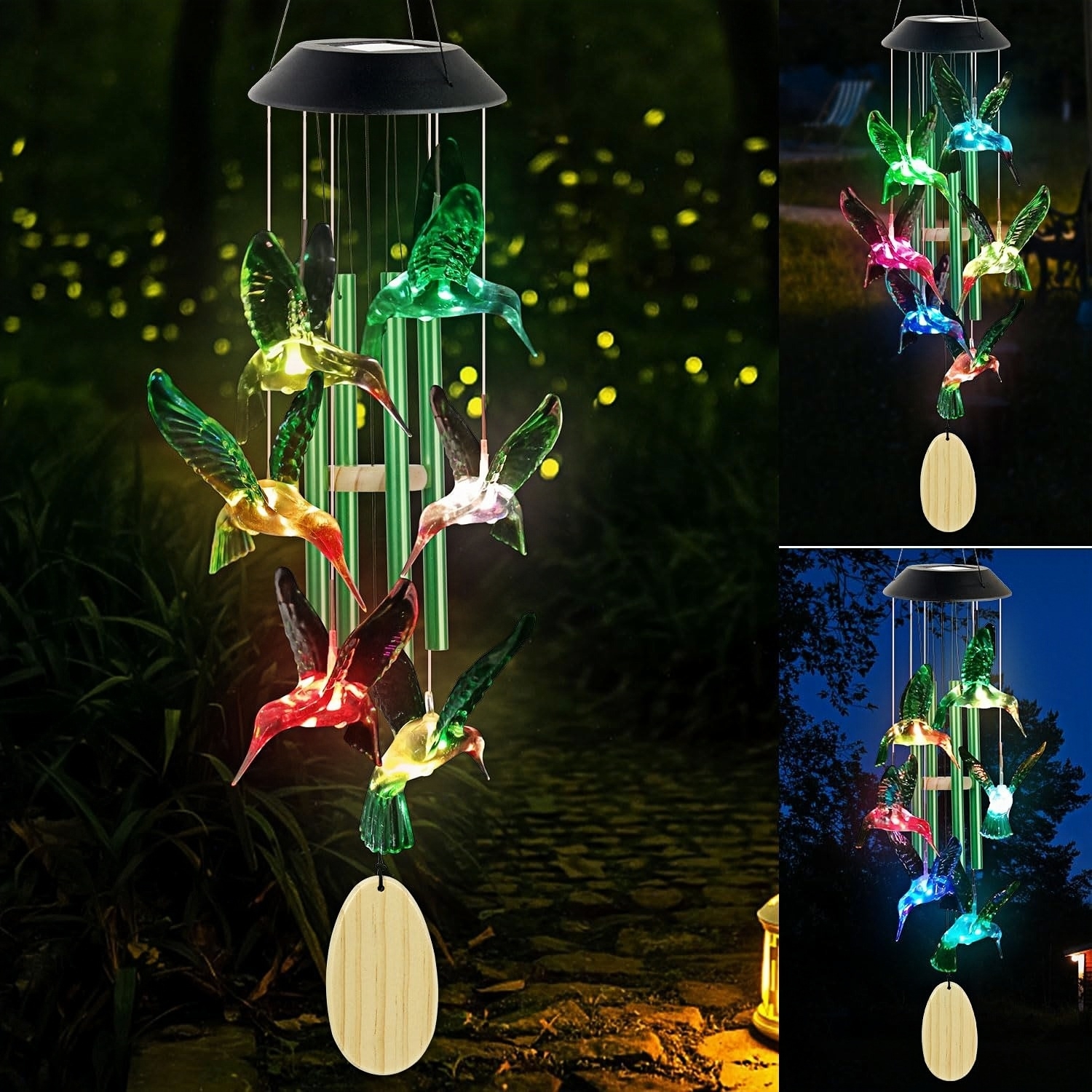 Hummingbird Solar Wind Chimes Outdoor
