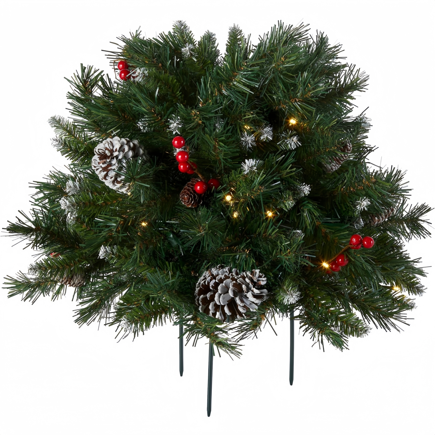 Pre-lit Artificial Christmas Tree Urn Filler