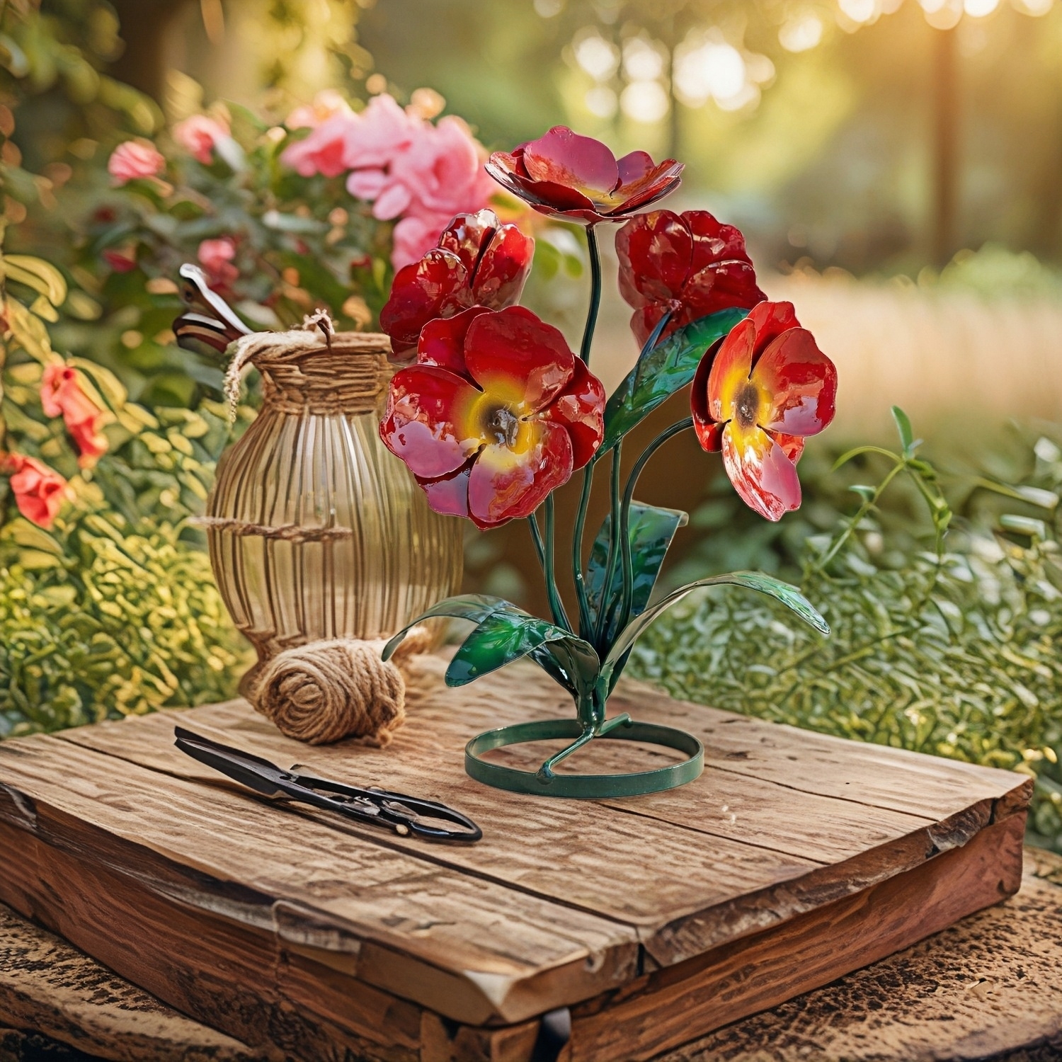 Handcrafted Rustic Metal Flower Bouquet