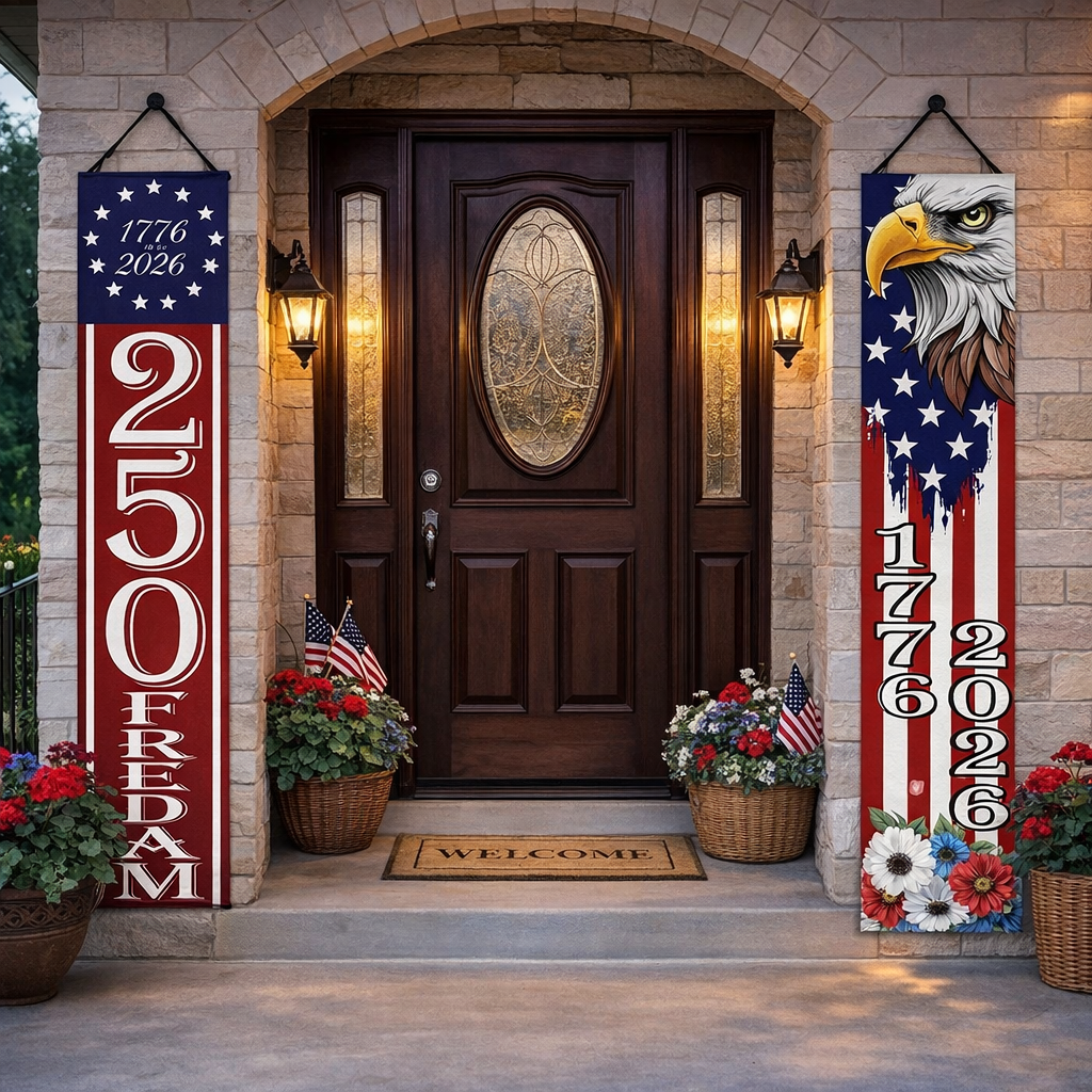 1776–2026 Freedom & Honor Porch Banner Set