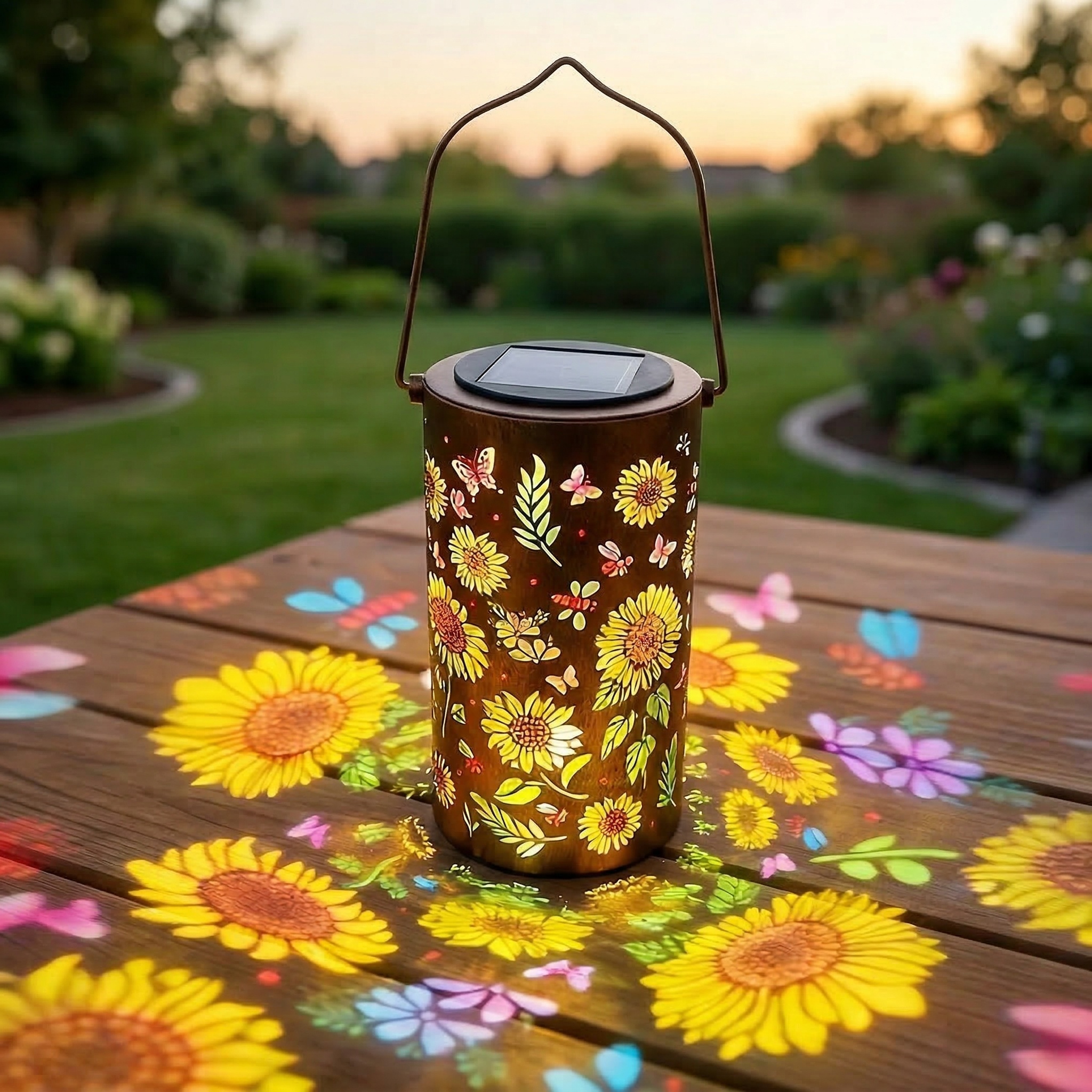Sunflower Solar Garden Lantern