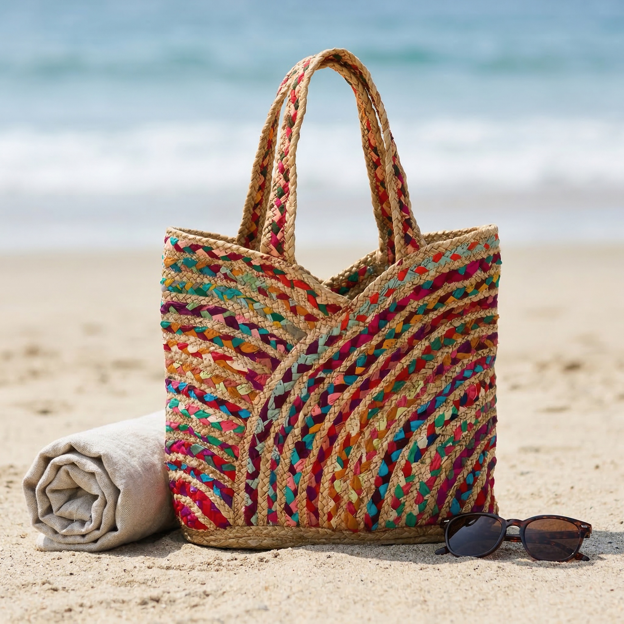 Colorful Handwoven Artisan Tote Bag