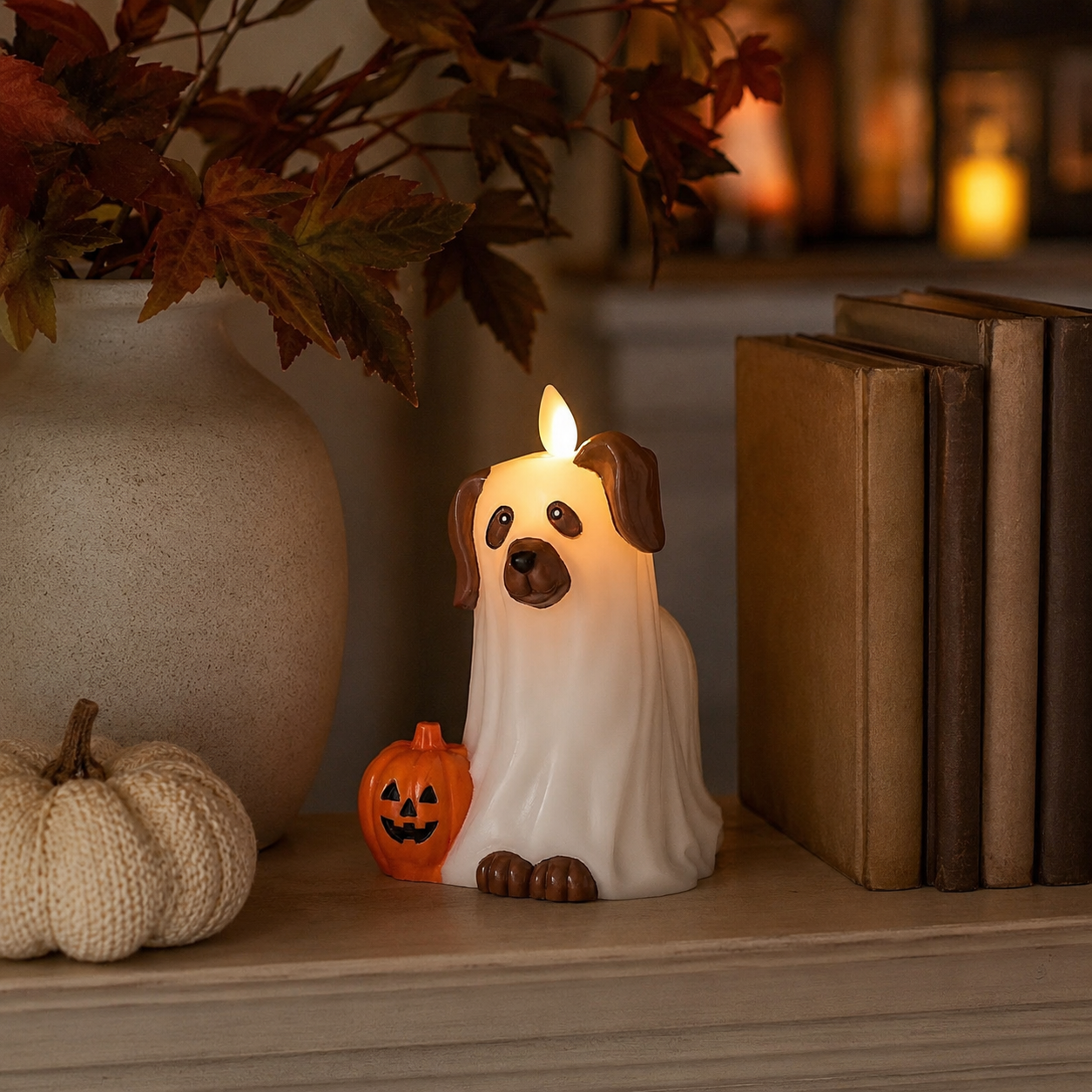 Halloween Flameless Candle with Flickering Flame
