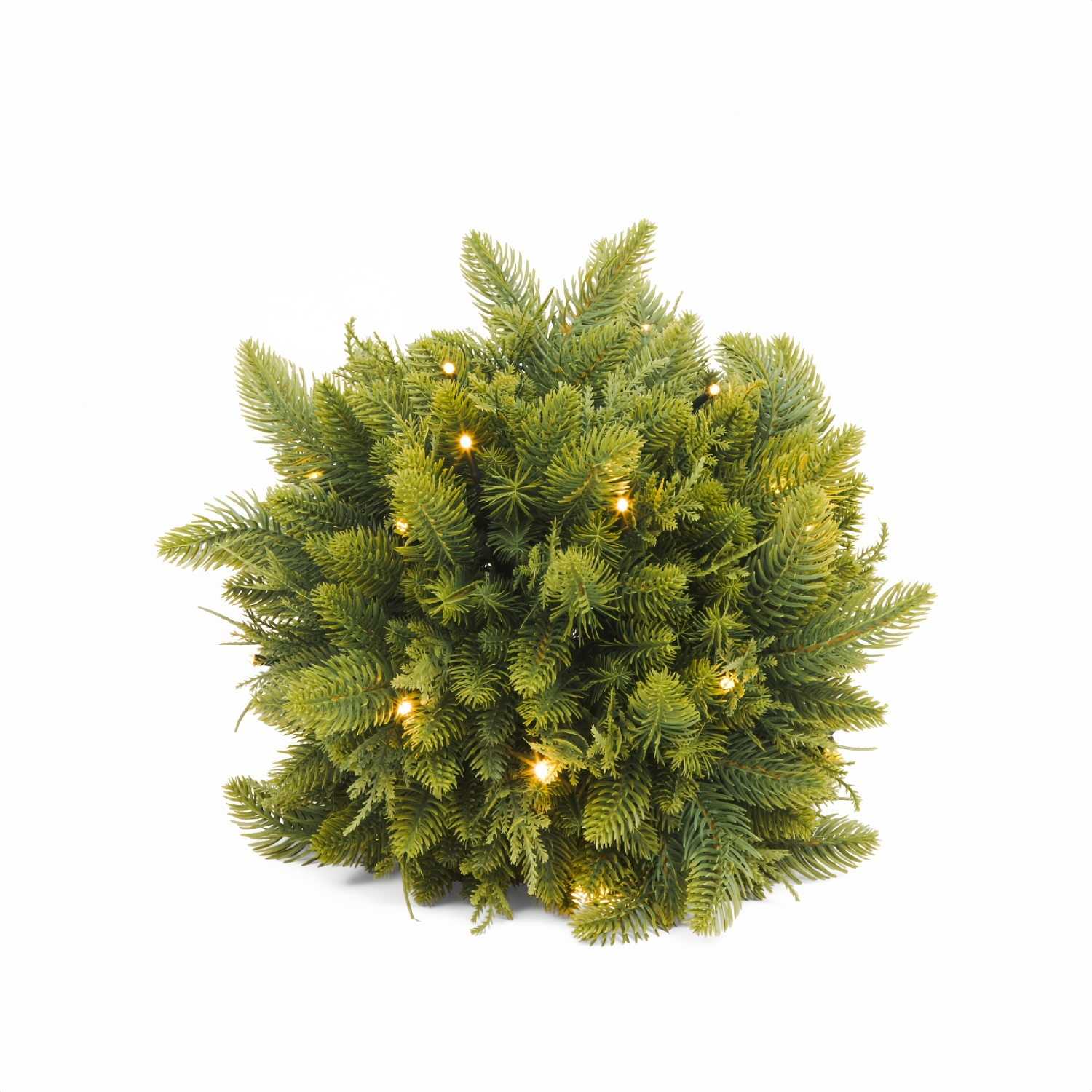 Pre-Lit Outdoor Faux Pine Kissing Ball with Timer