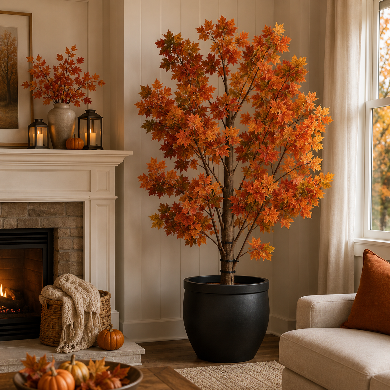 Artificial Fall Maple Leaf Stems