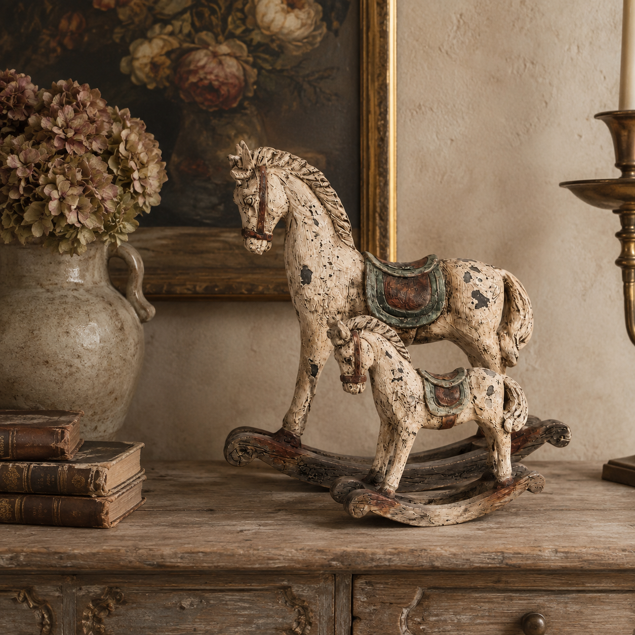 Set of 2 Vintage Rocking Horse Decor