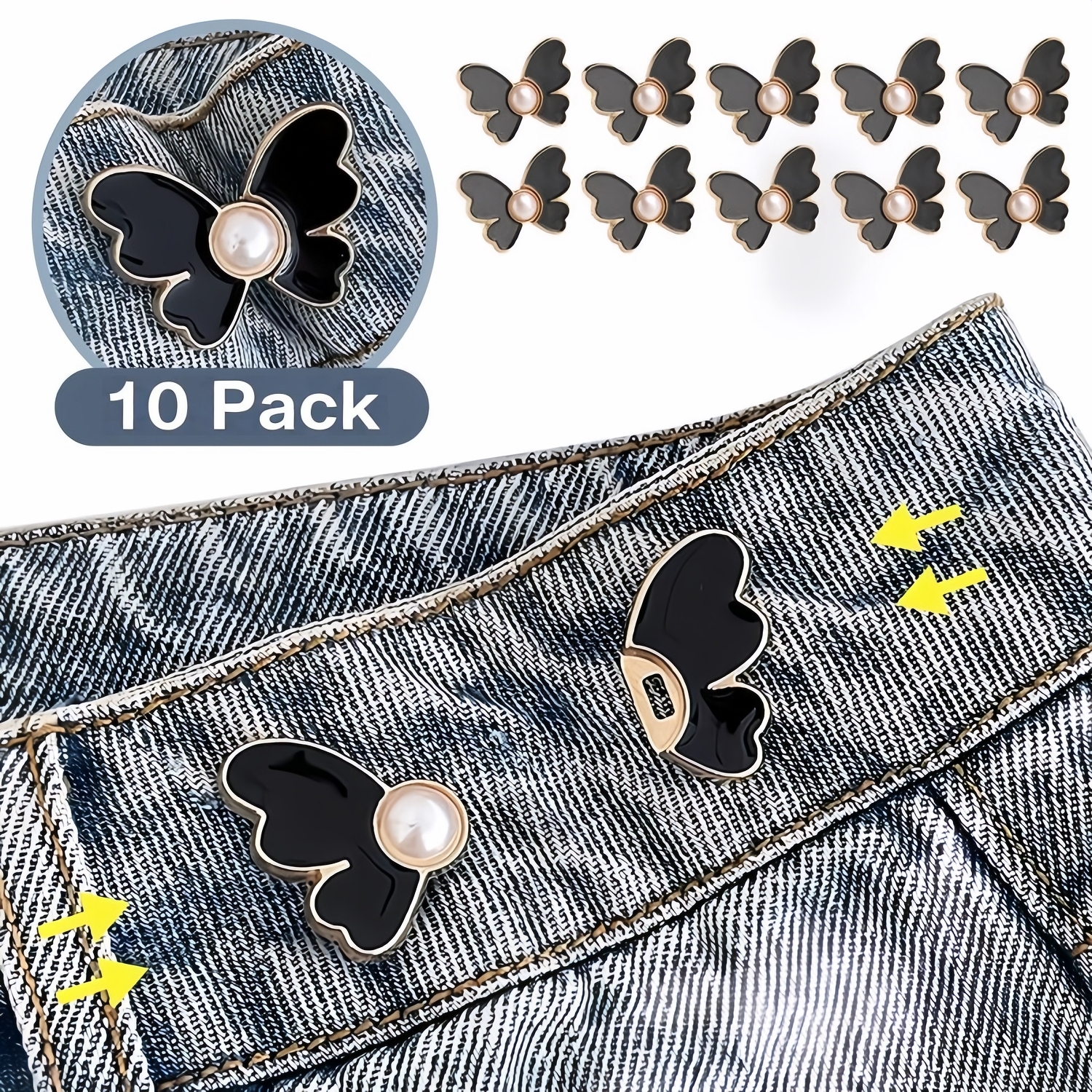 10-Pack Butterfly Waist Cinching Buttons