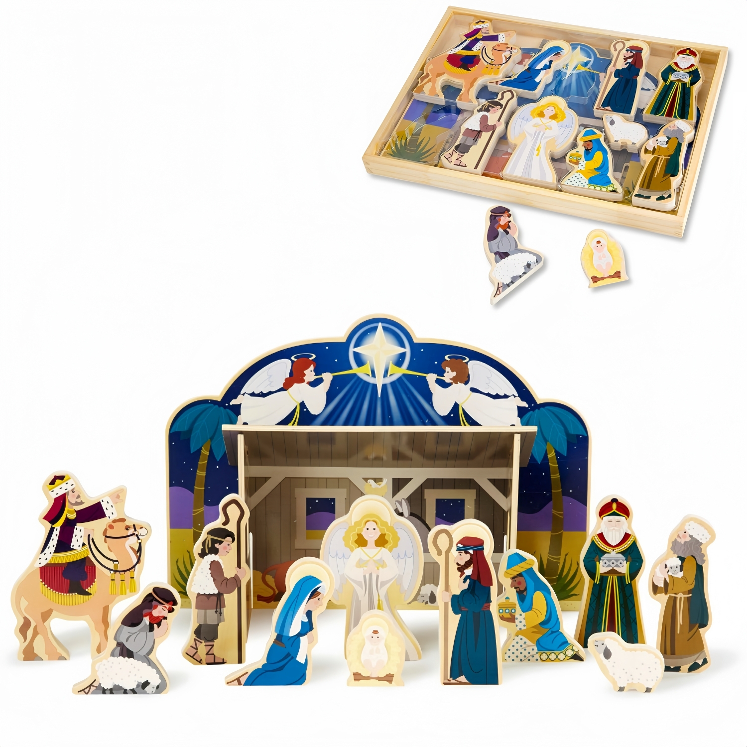 Classic Wooden Christmas Nativity Set