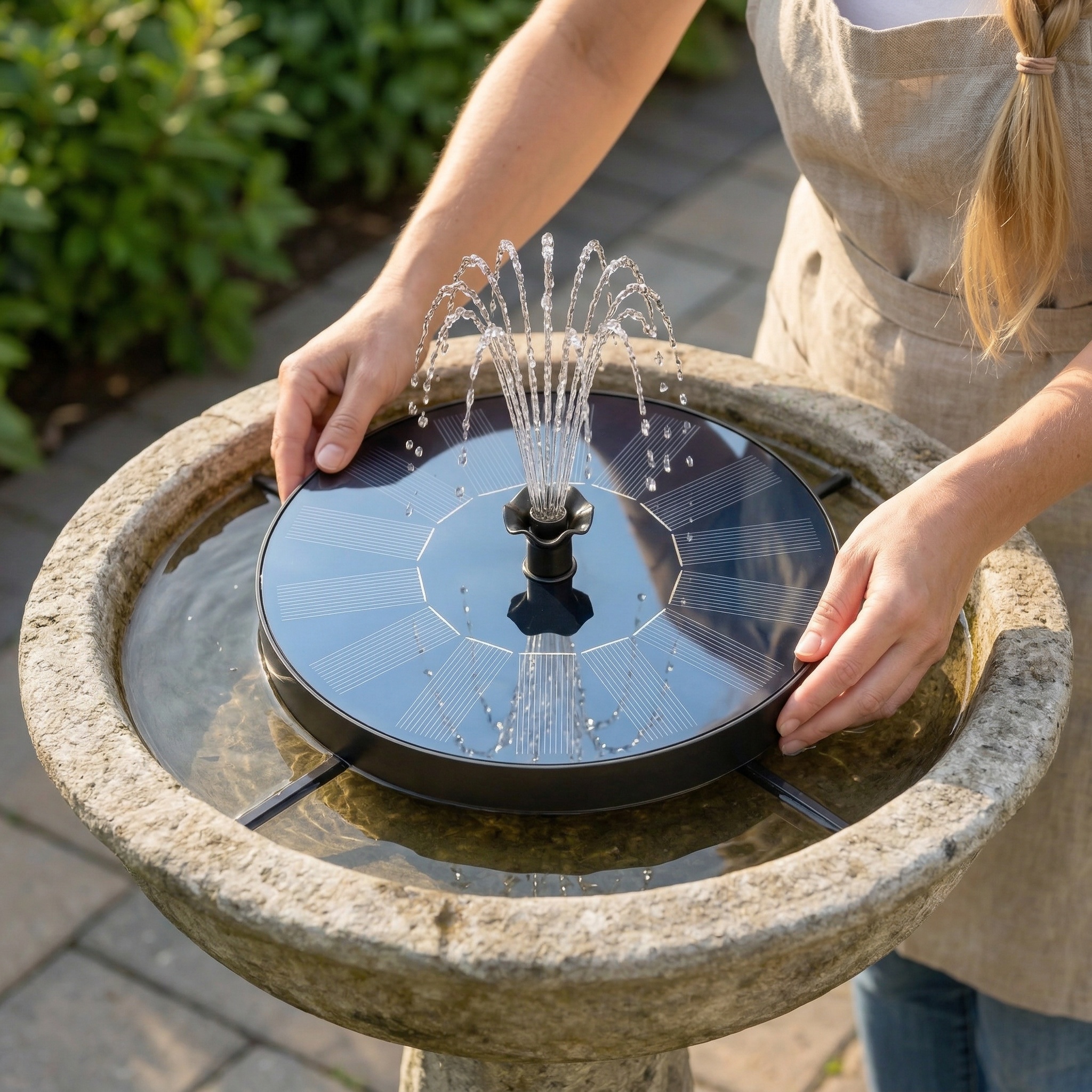 Upgraded Solar Fountain Pump for Bird Bath