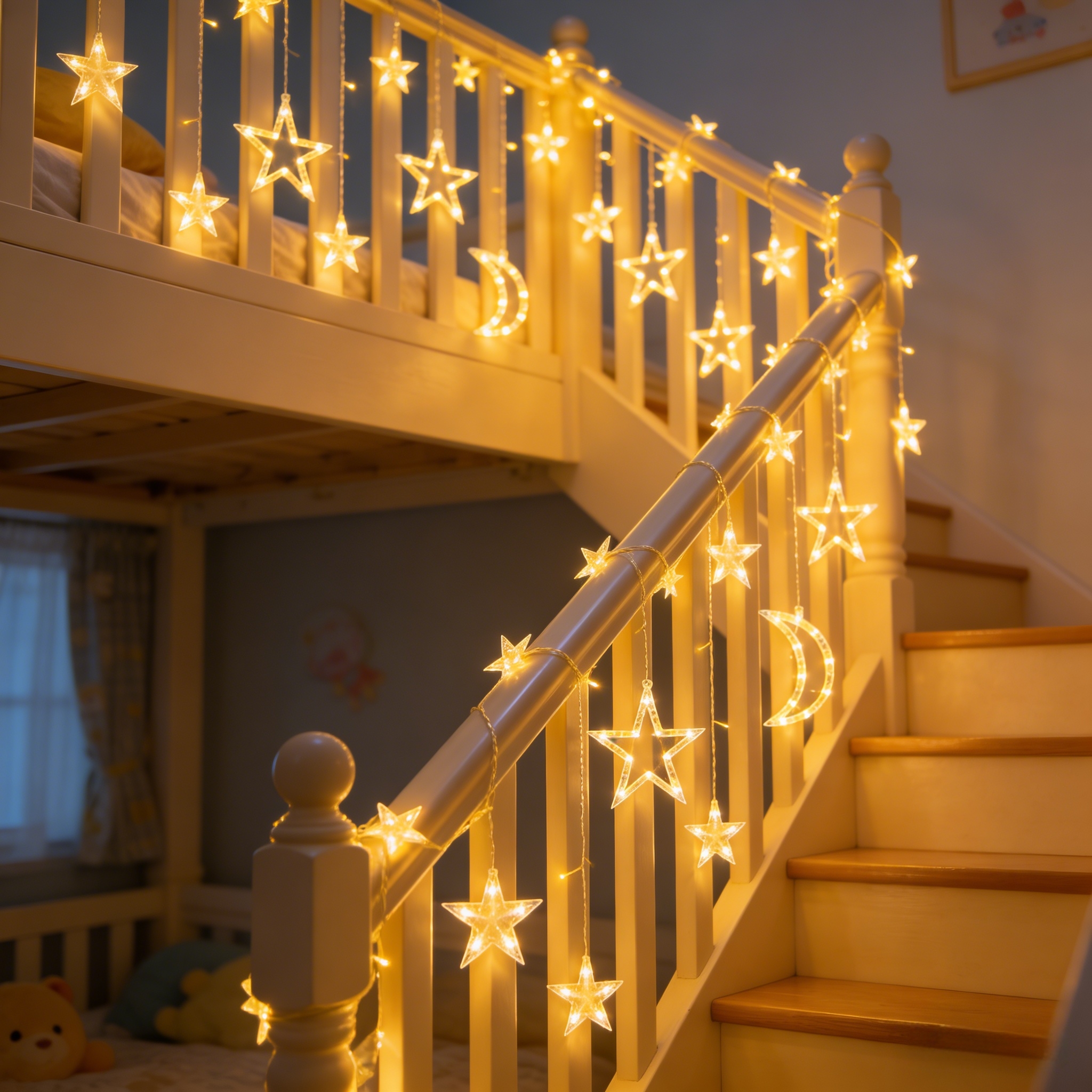 Star & Moon Curtain String Lights