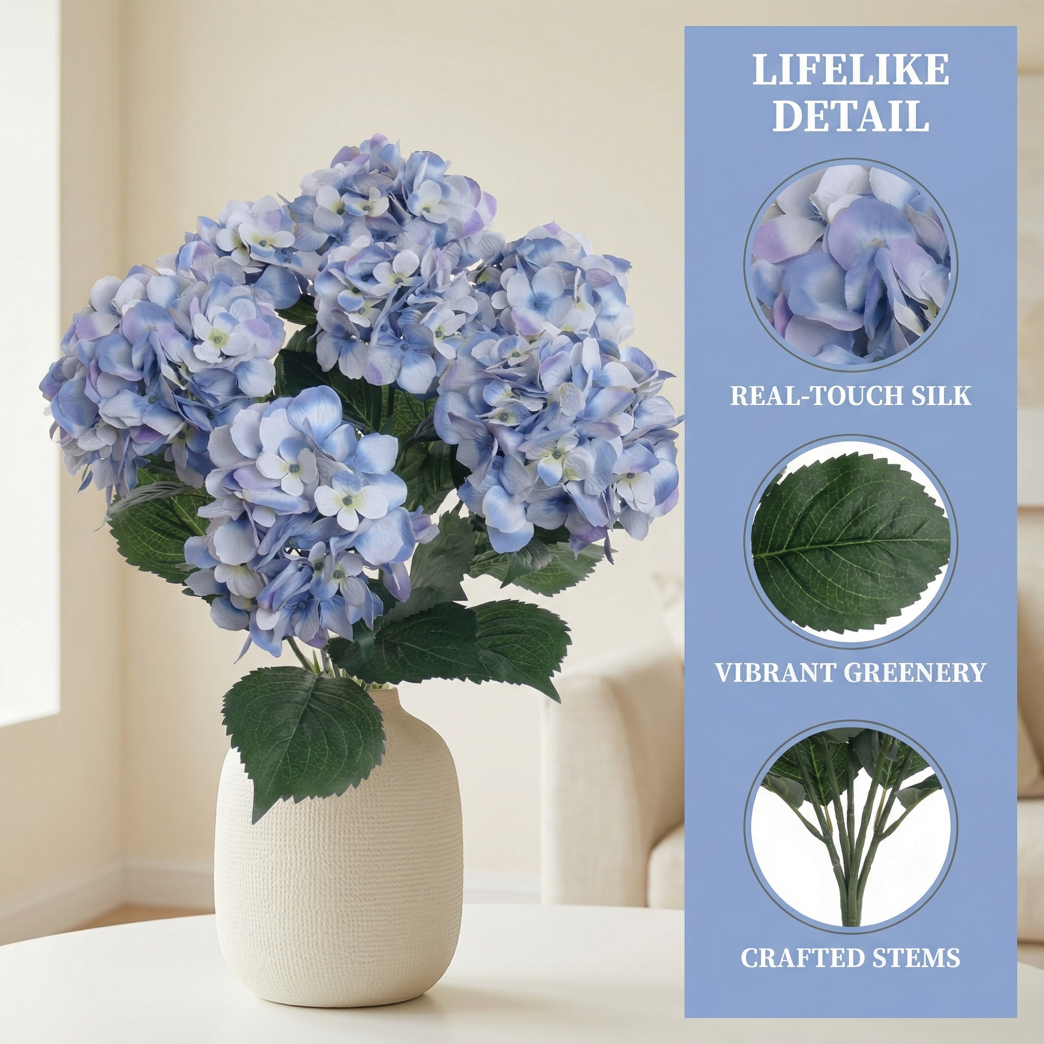 Real Touch Artificial Hydrangea Flowers