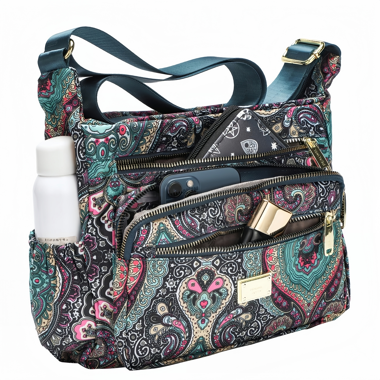 Women’s Large Capacity Crossbody Bag with Adjustable Strap, Lightweight Everyday Travel Purse