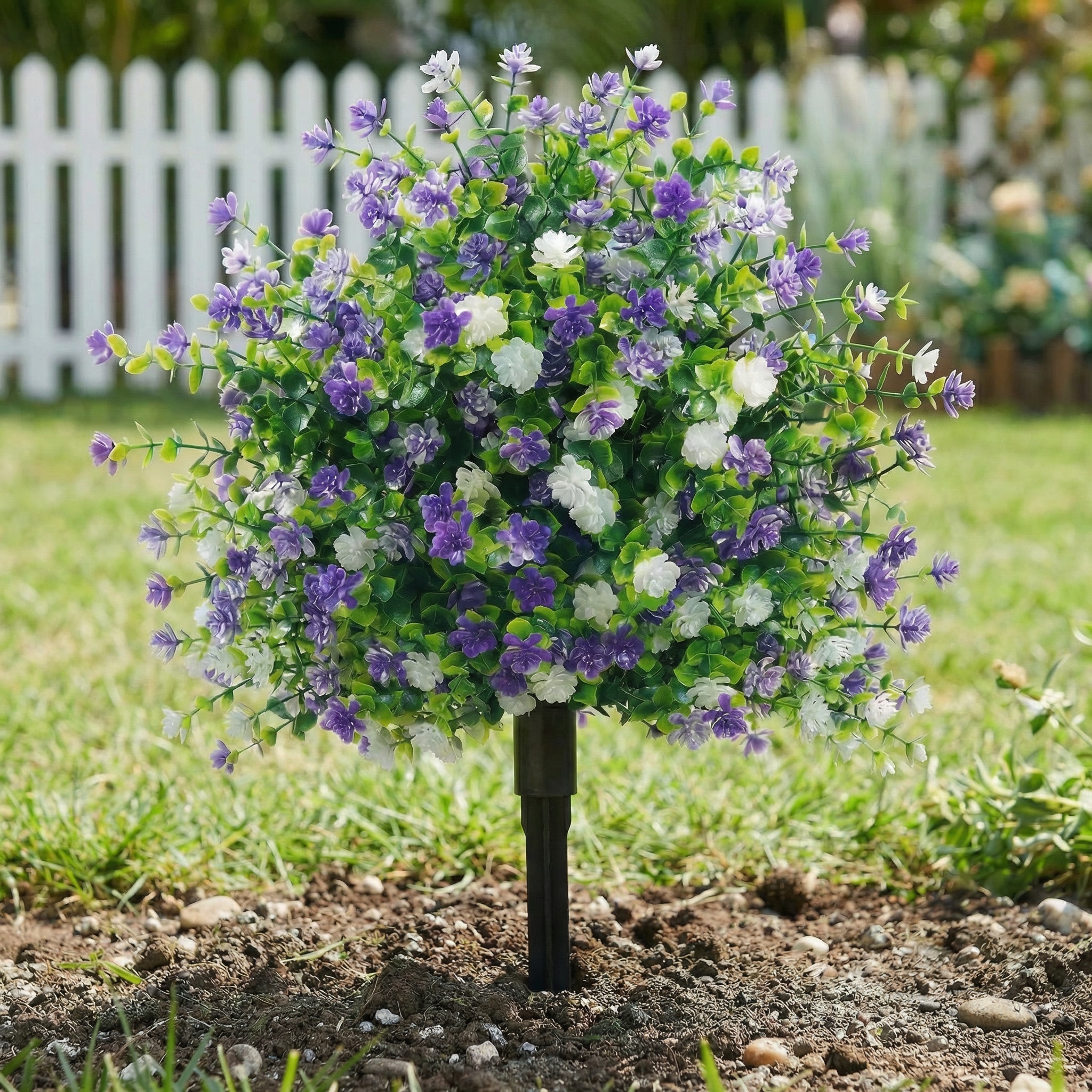 UV-Resistant Artificial Camellia Topiary Tree with Ground Stake for Indoor & Outdoor Decor