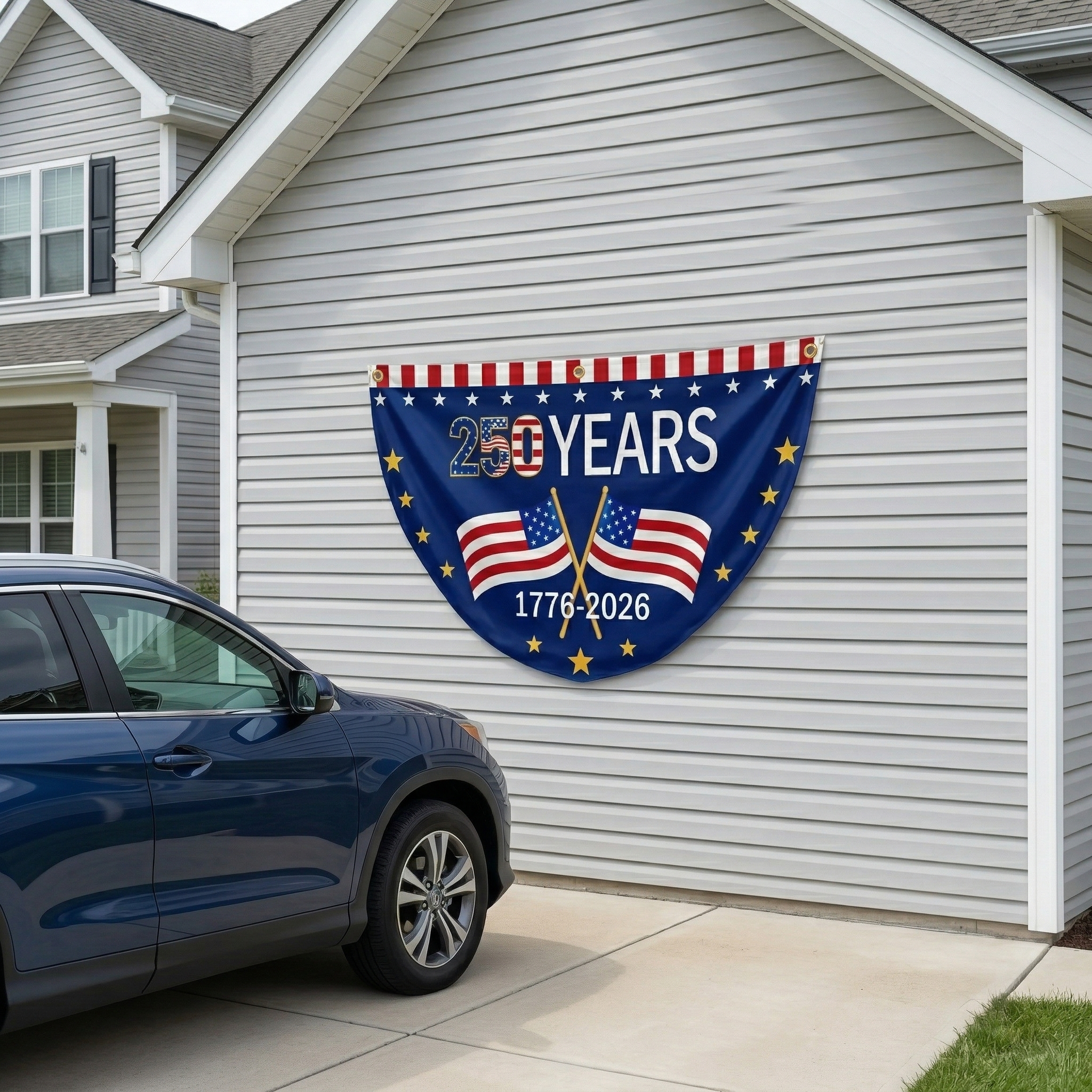 America 250 Patriotic Bunting Banner
