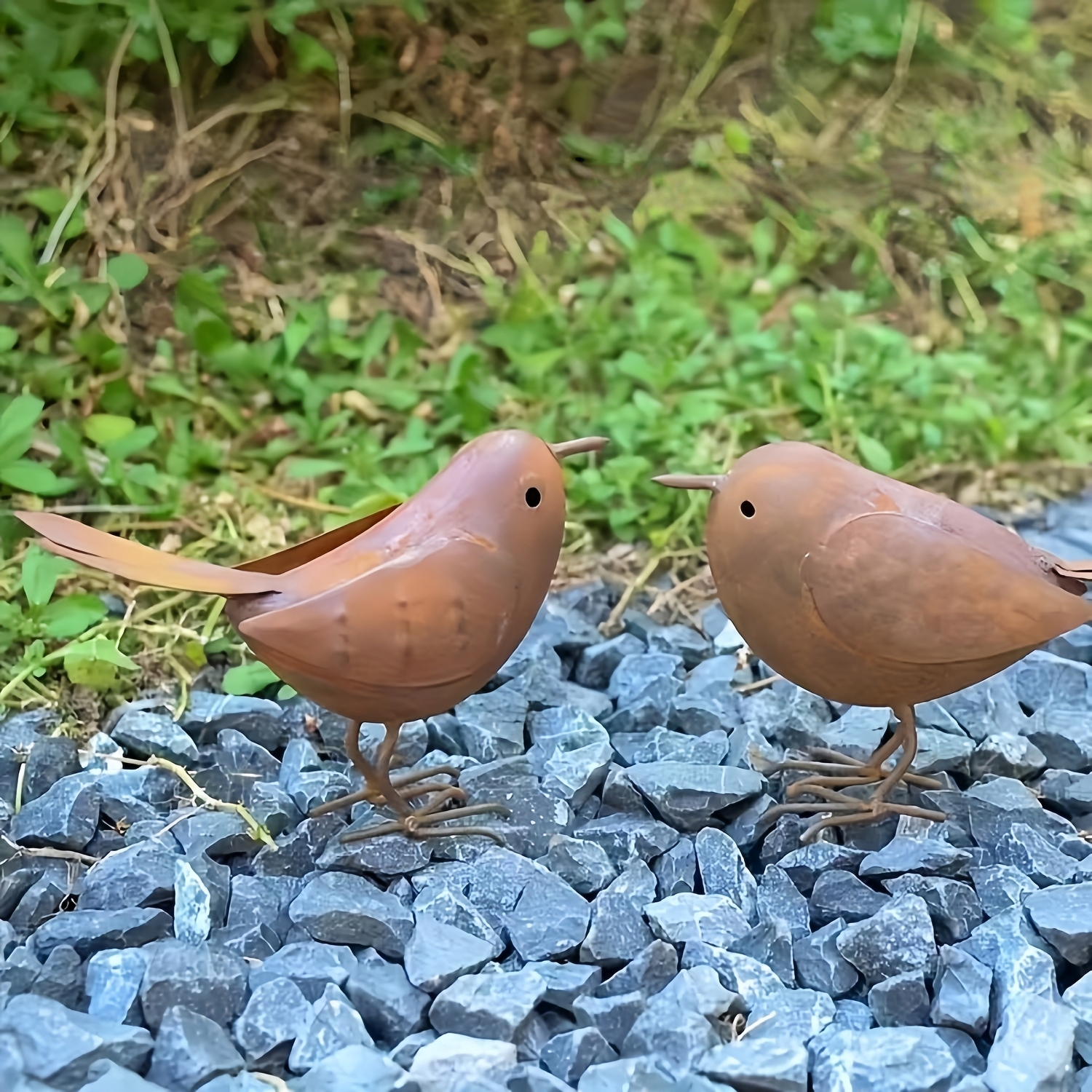 Handcrafted Rustic Metal Bird Garden Decor