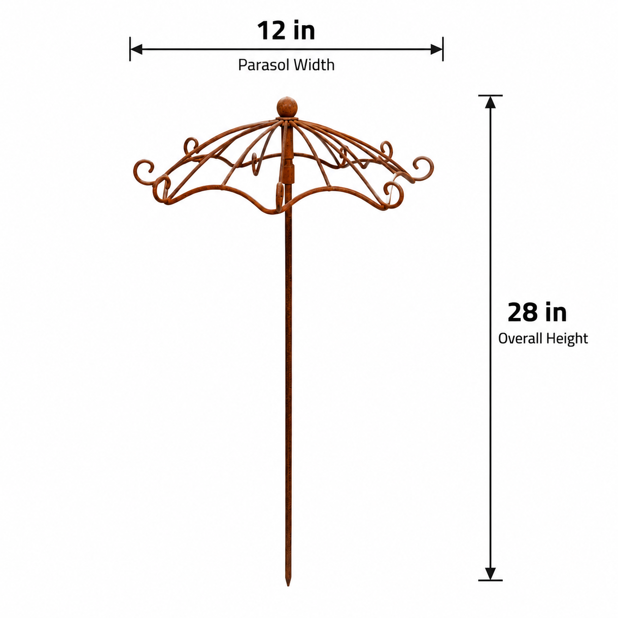 Vintage Wrought Iron Umbrella Garden Trellis