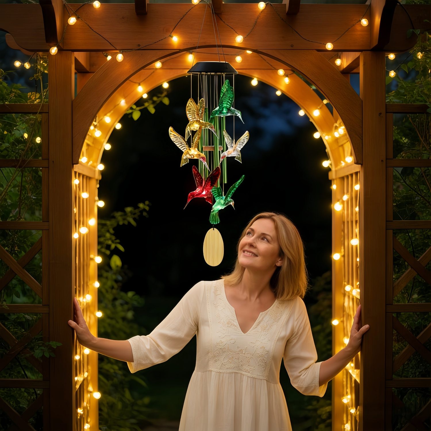 Hummingbird Solar Wind Chimes Outdoor