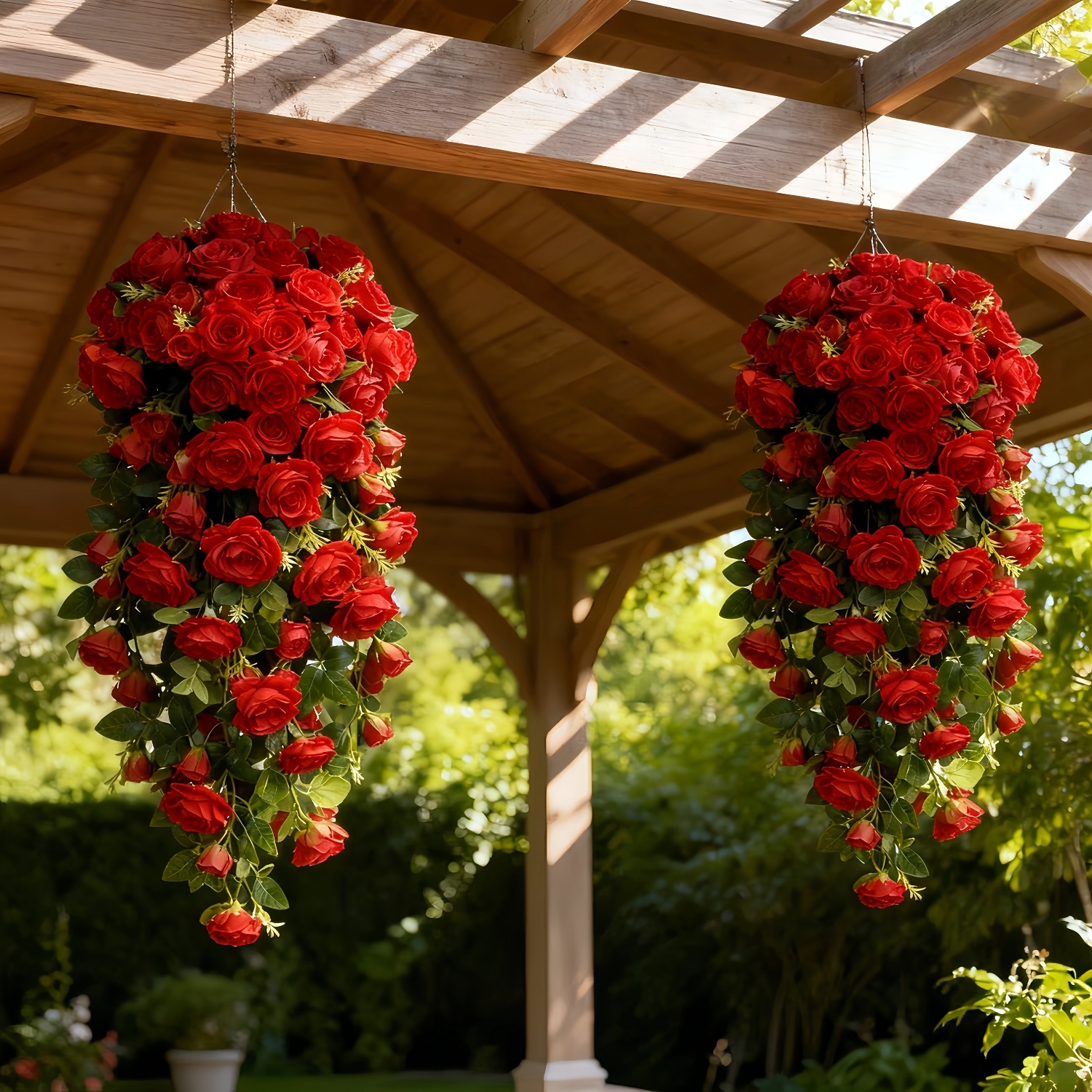 Large Realistic Artificial Rose Hanging Vine Bouquet