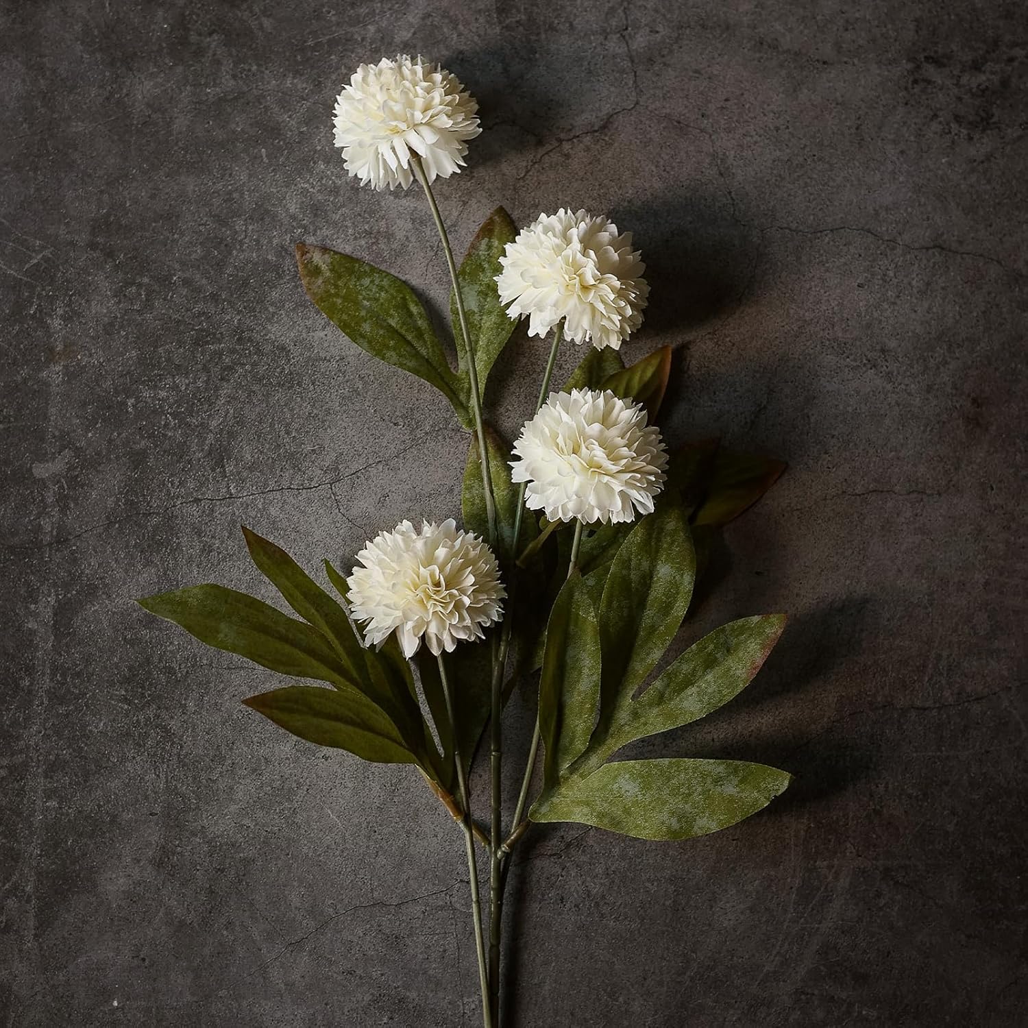 Faux Silk Pom Pom Mum Stems, Soft Silk Realistic Stems, Spring-Ready Home & Wedding Décor