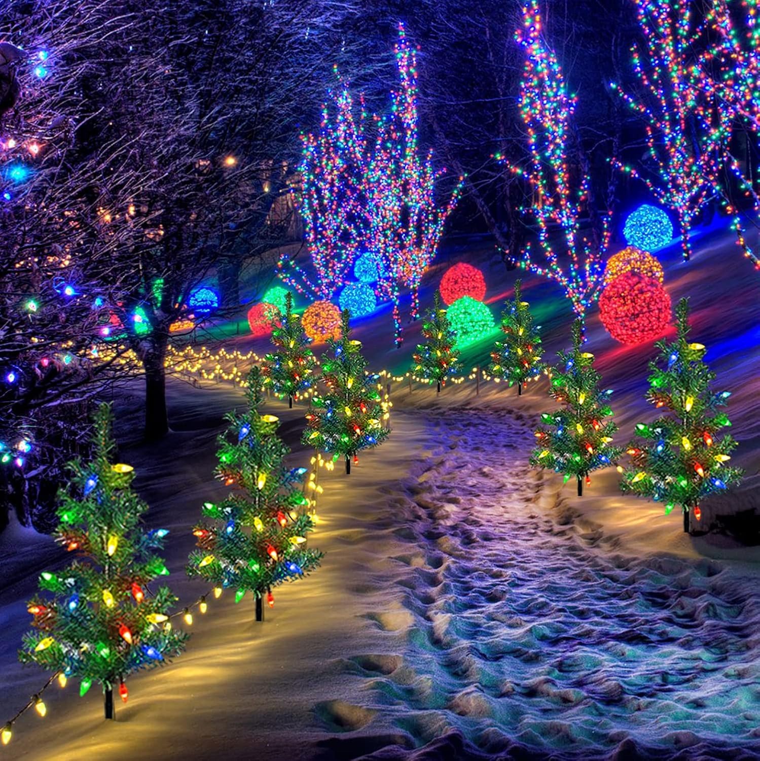 Solar Powered Christmas Tree with 20 LED Strawberry Lights