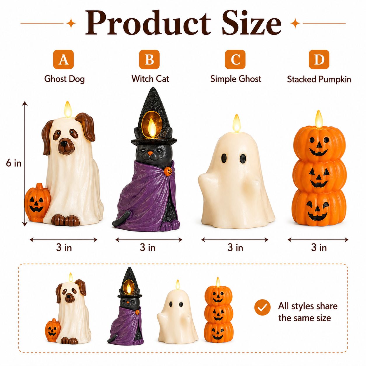 Halloween Flameless Candle with Flickering Flame