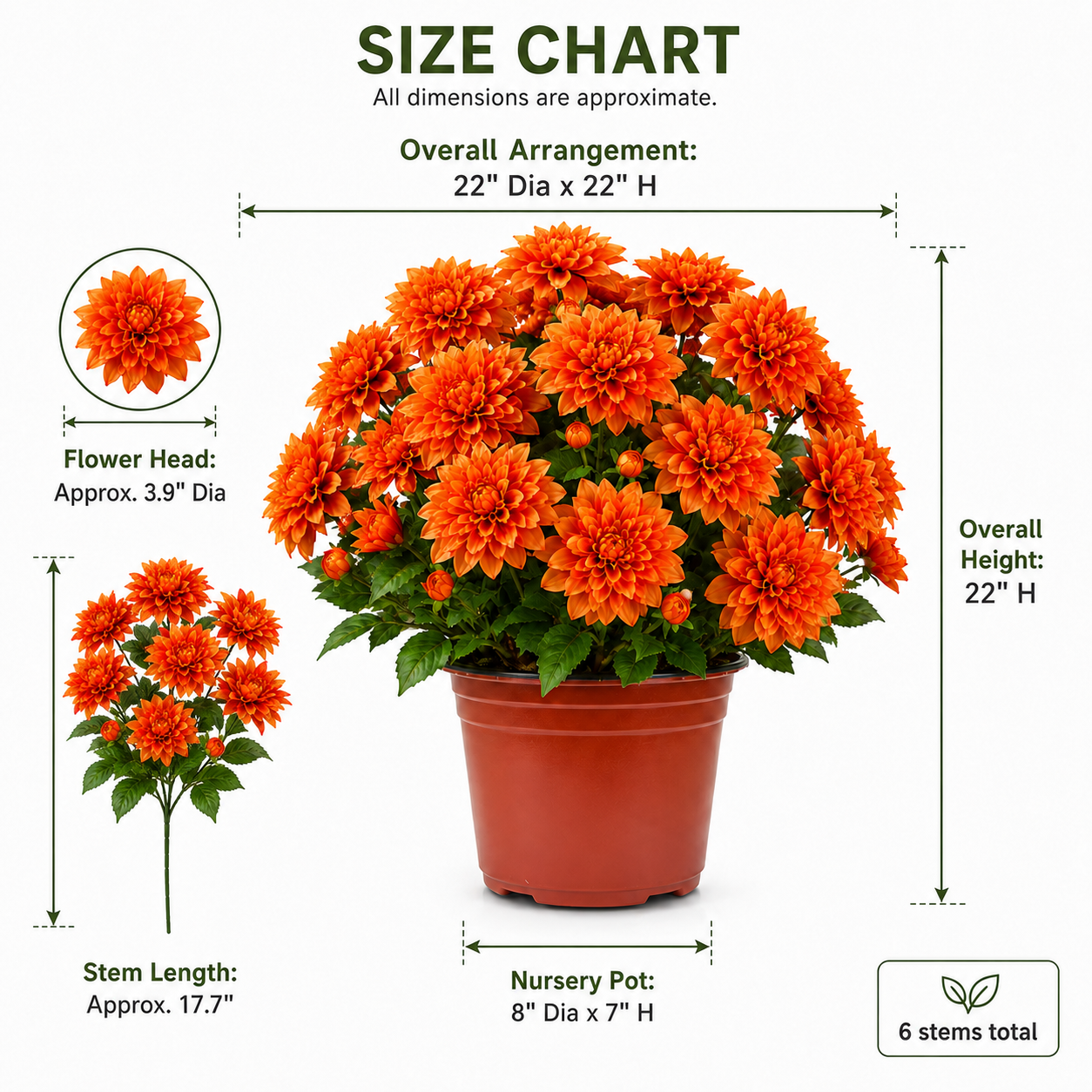 Vibrant Faux Dahlia Pot Filler