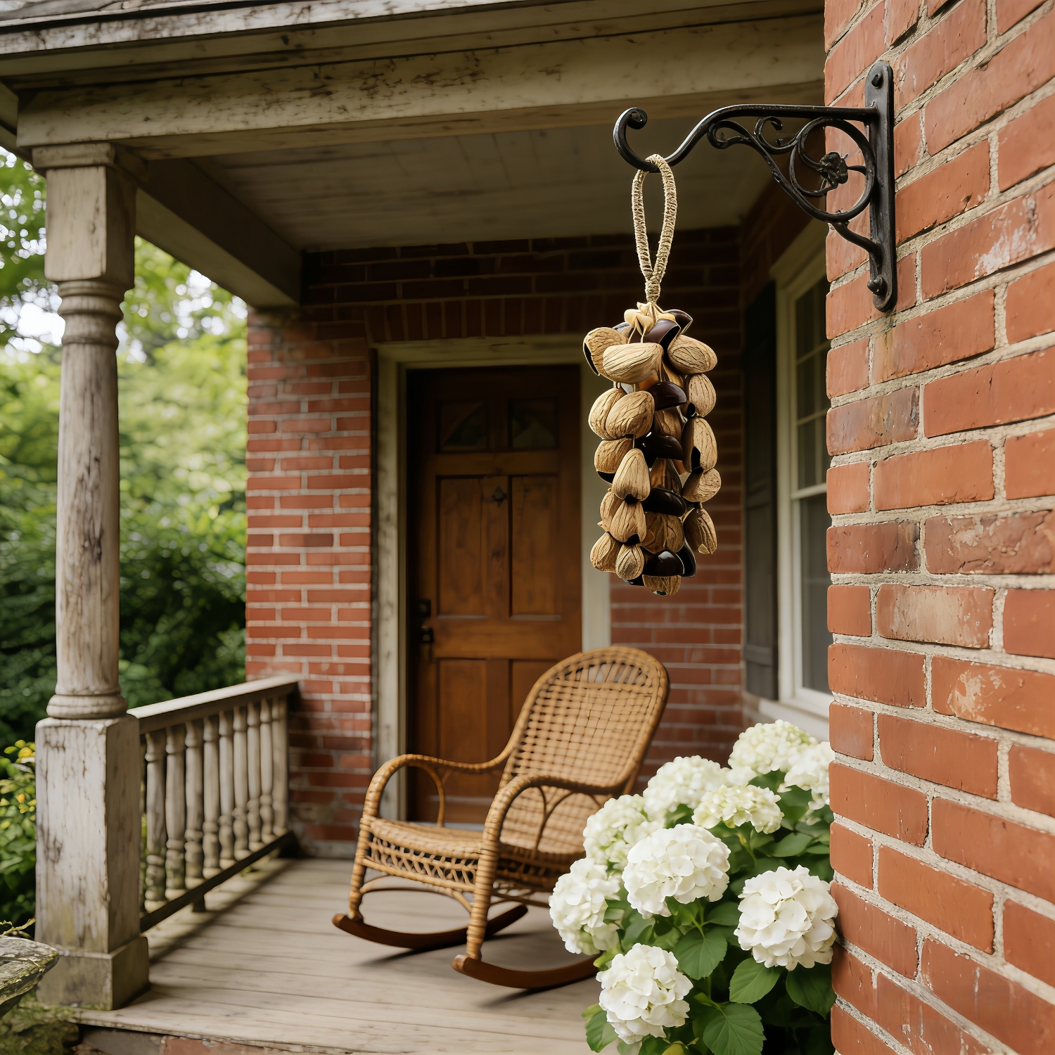 18" Handmade Large Natural Fruit Shell Wind Chimes