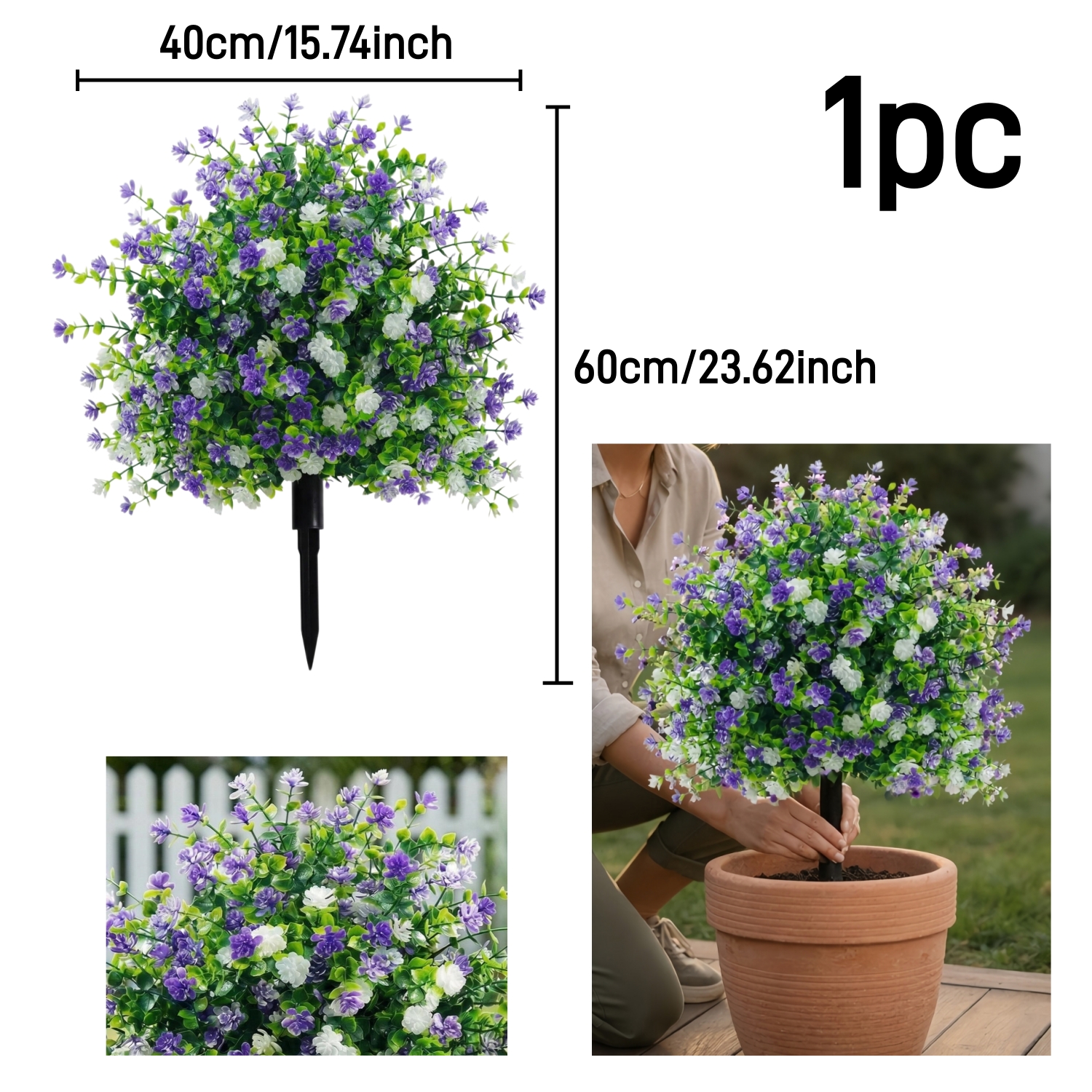 UV-Resistant Artificial Camellia Topiary Tree with Ground Stake for Indoor & Outdoor Decor