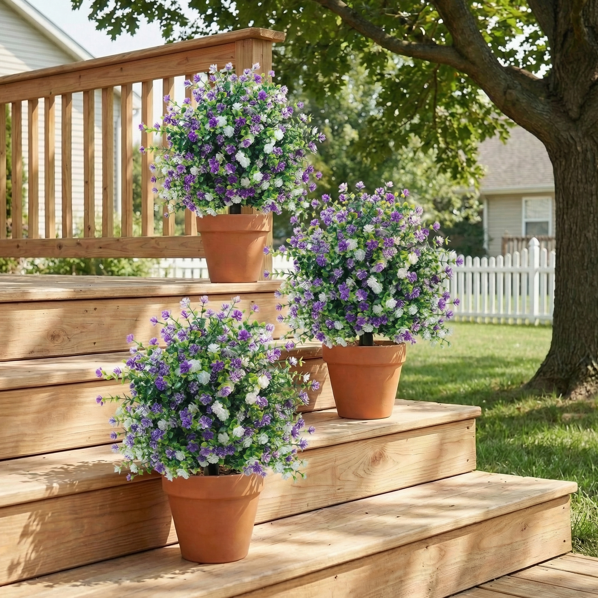 UV-Resistant Artificial Camellia Topiary Tree with Ground Stake for Indoor & Outdoor Decor
