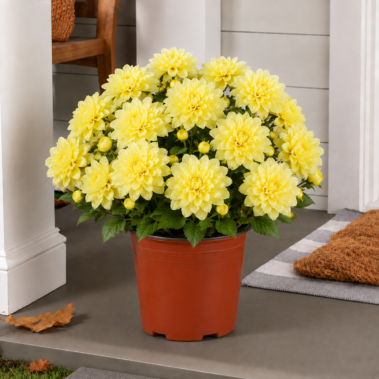 Vibrant Faux Dahlia Pot Filler