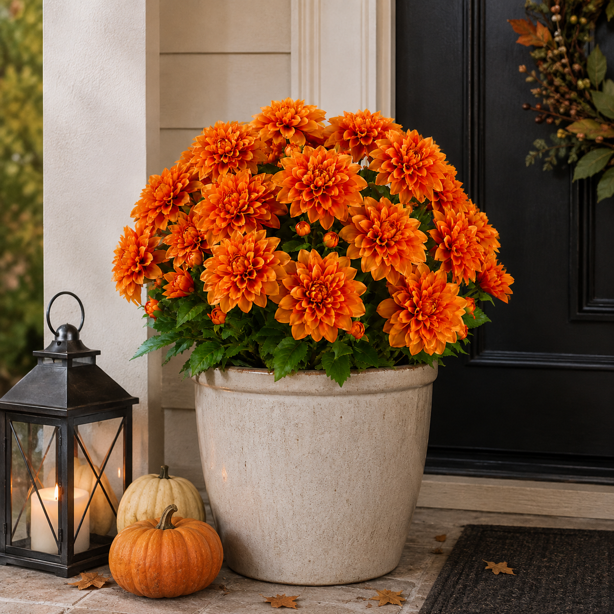 Vibrant Faux Dahlia Pot Filler