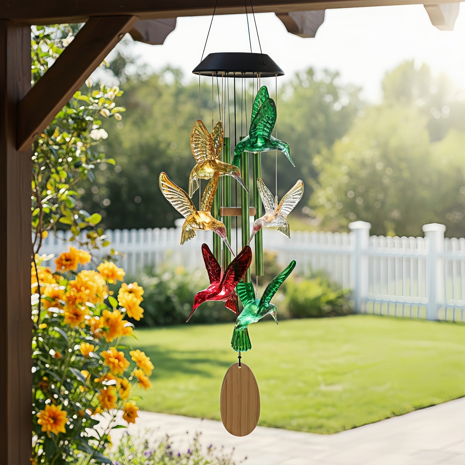 Hummingbird Solar Wind Chimes Outdoor