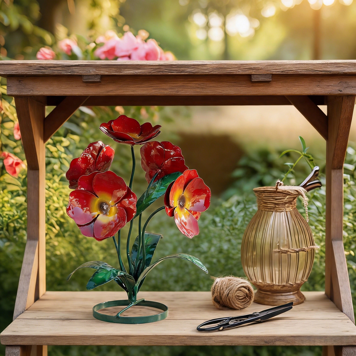 Handcrafted Rustic Metal Flower Bouquet