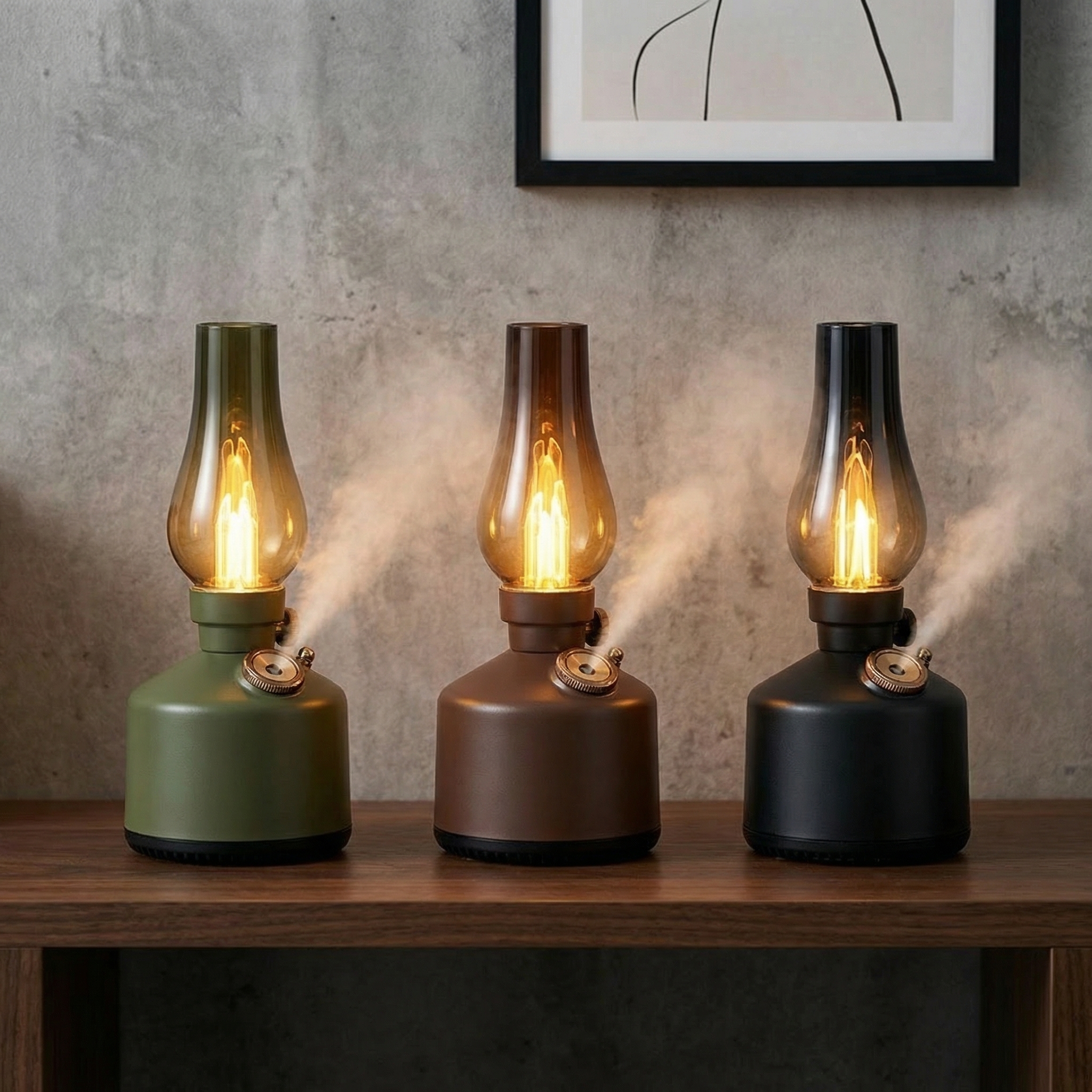 Vintage Kerosene Lamp Aroma Diffuser with Flickering Flame Effect