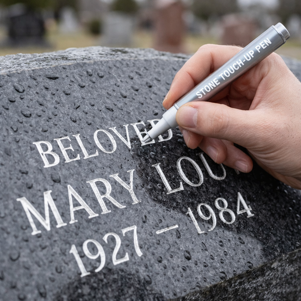 Golden Tombstone Marker Pen for Restoring Faded Grave Inscriptions