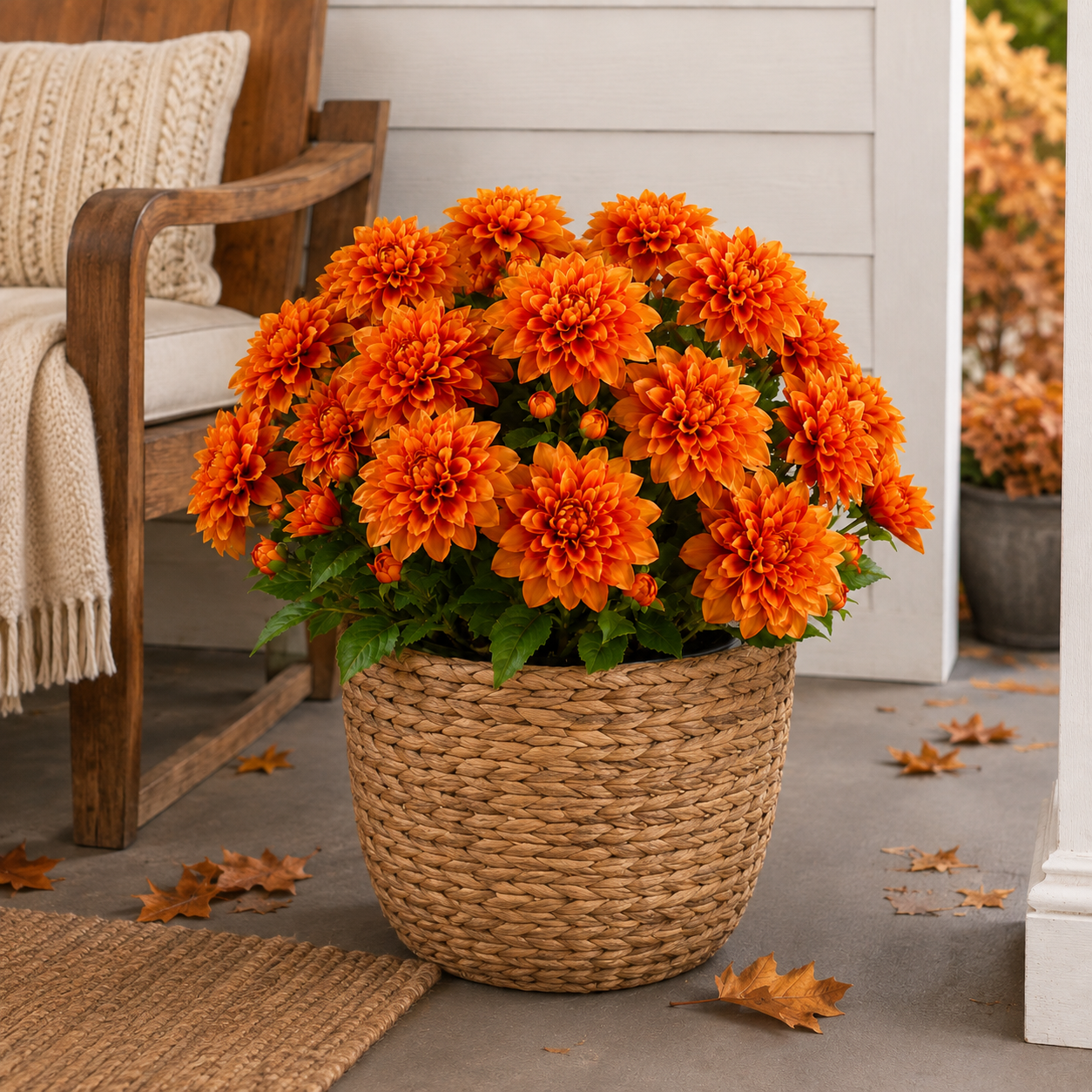 Vibrant Faux Dahlia Pot Filler