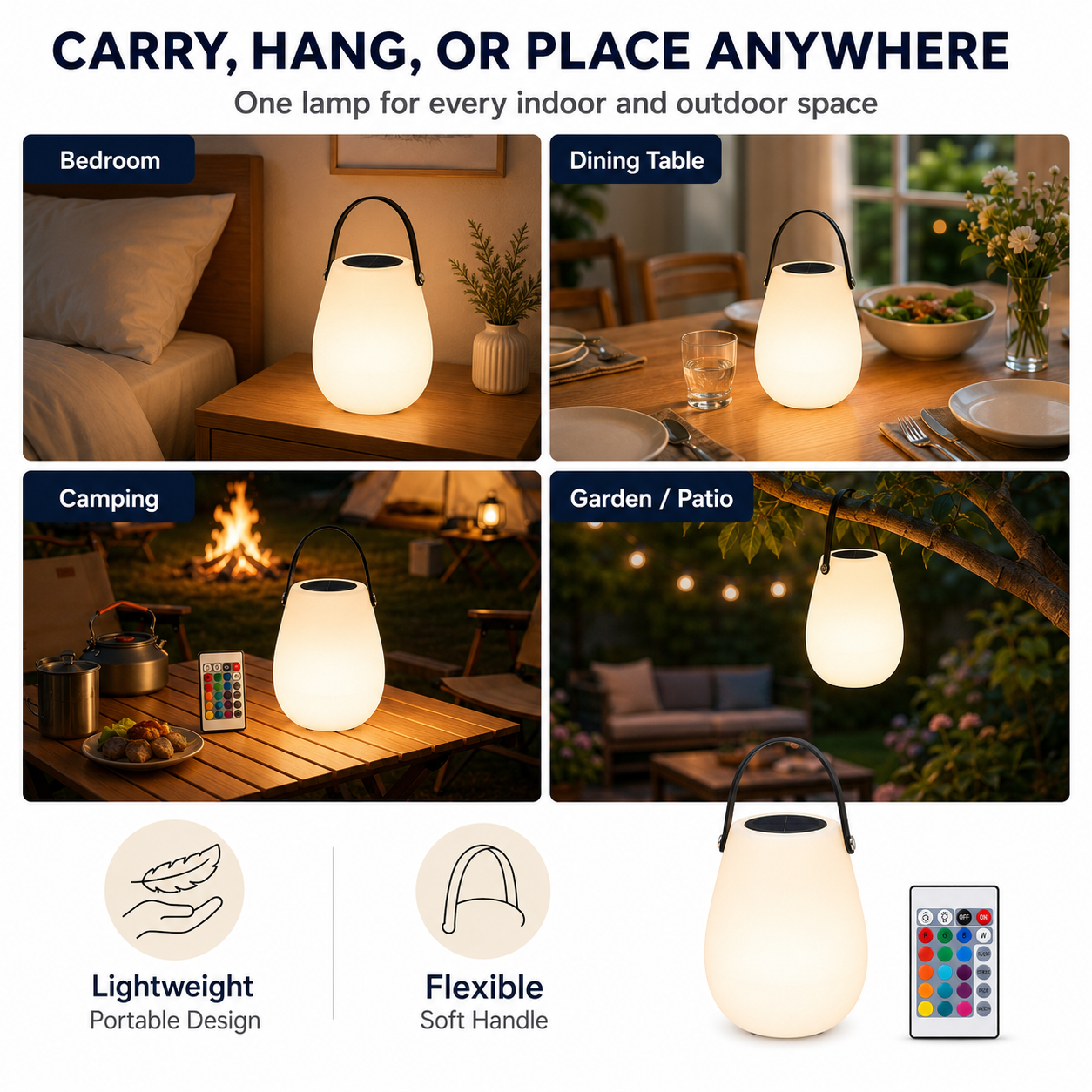 Solar Rechargeable Portable Table Lamp