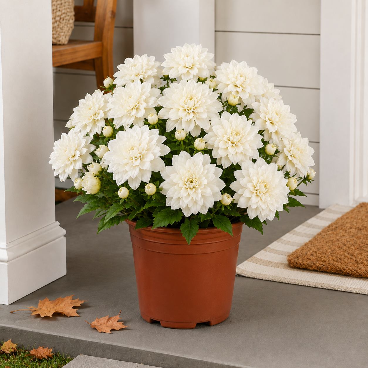 Vibrant Faux Dahlia Pot Filler