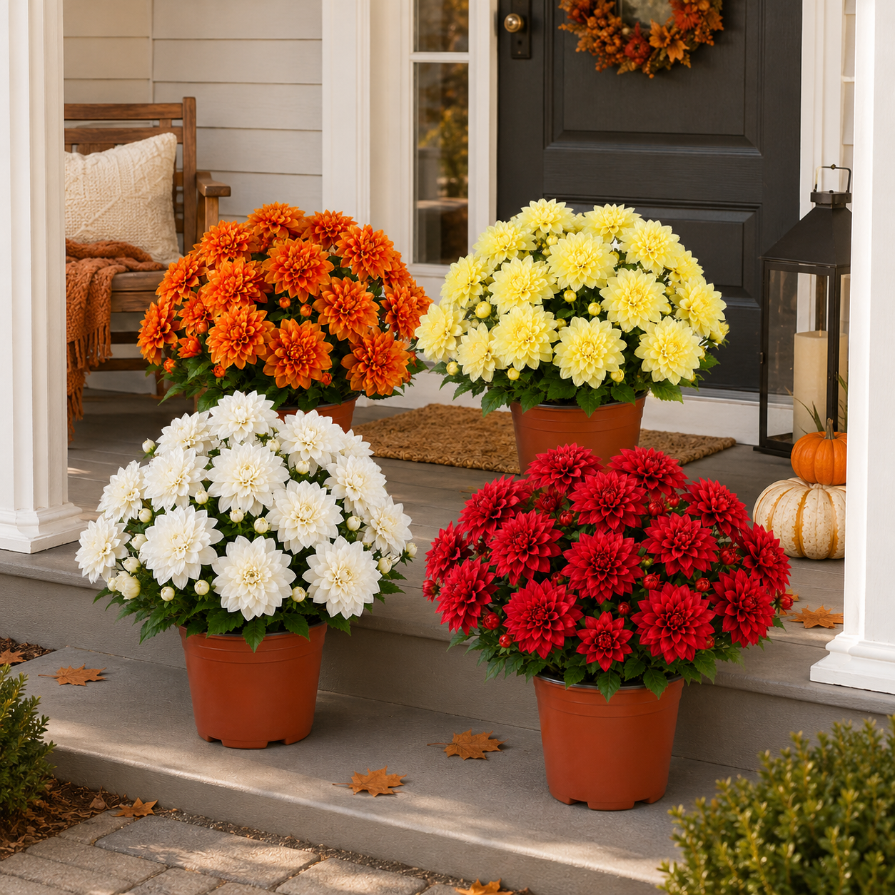Vibrant Faux Dahlia Pot Filler