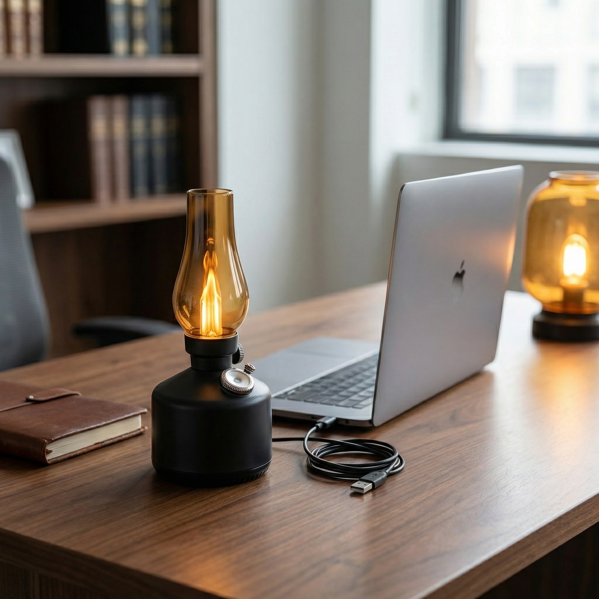 Vintage Kerosene Lamp Aroma Diffuser with Flickering Flame Effect