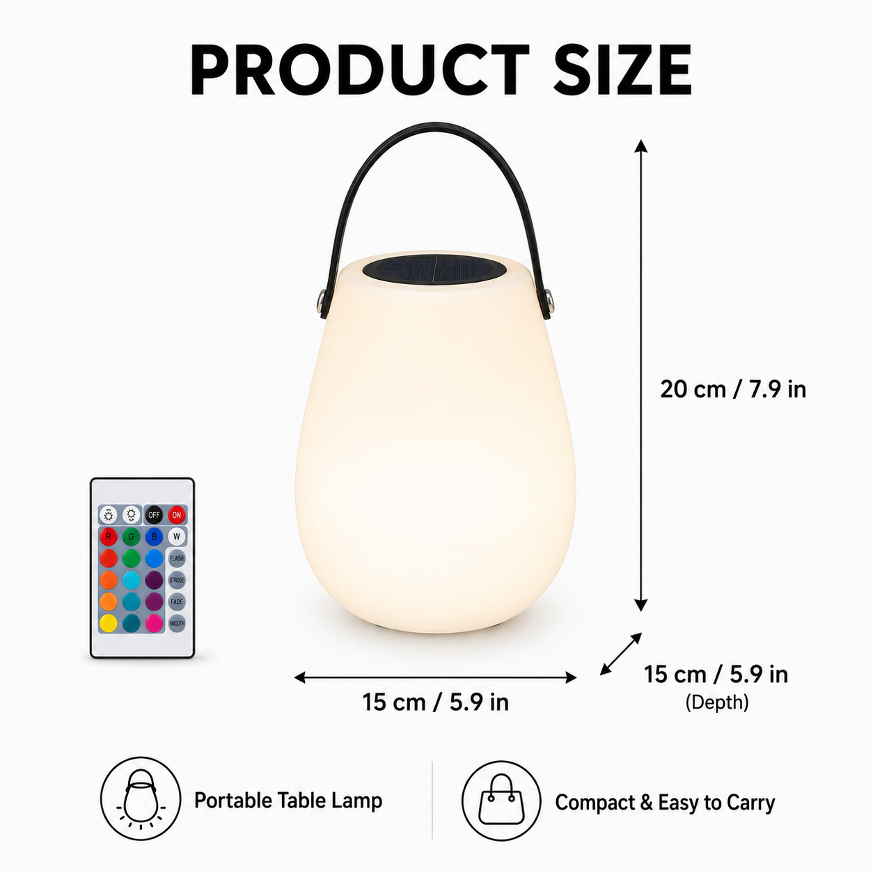 Solar Rechargeable Portable Table Lamp