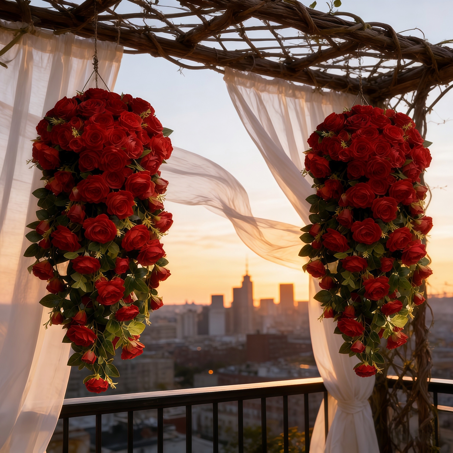 Large Realistic Artificial Rose Hanging Vine Bouquet