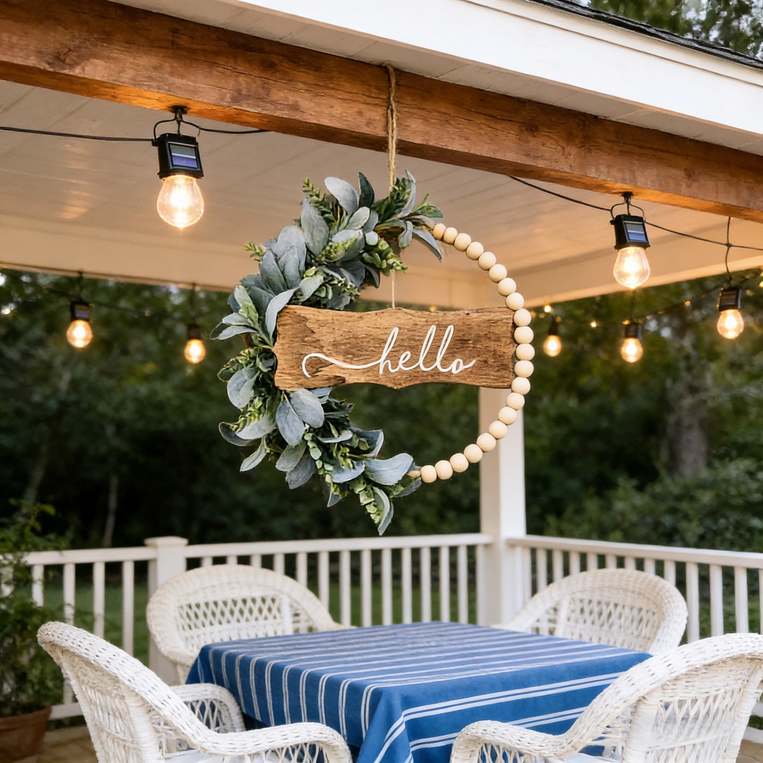 Ramadan Mubarak Wreath for Front Door – Greenery Decor for Ramadan & Eid