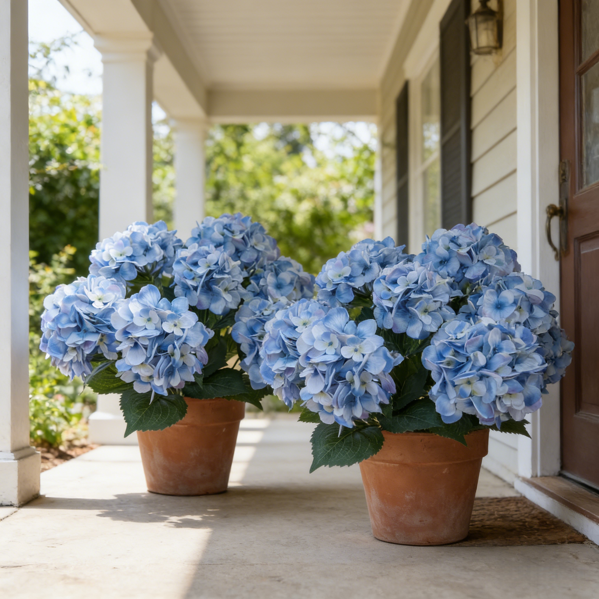 Real Touch Artificial Hydrangea Flowers, UV Resistant Faux Hydrangea Bush for Indoor & Outdoor Décor