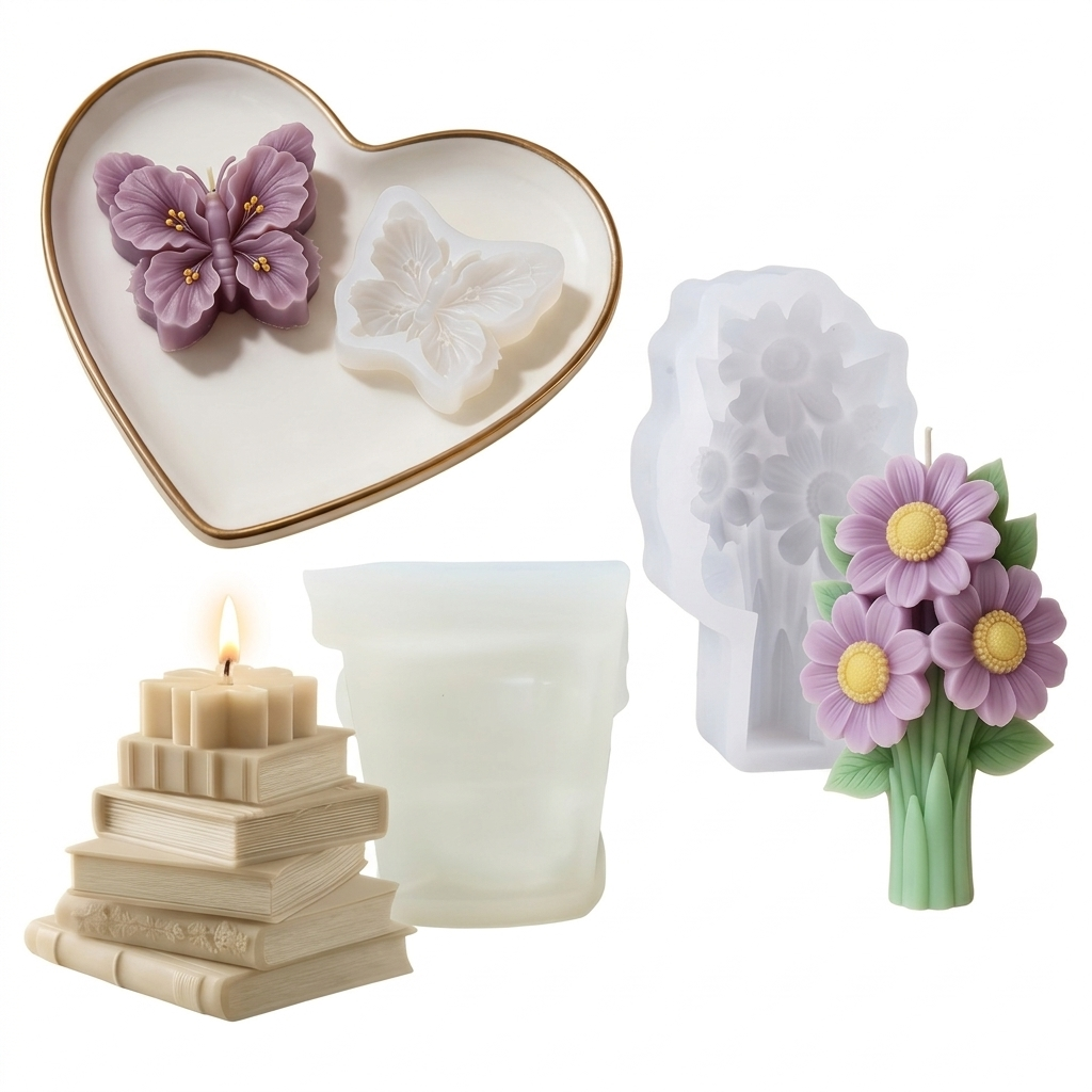 Fresh Little Daisy And Sunflower Shaped Silicone Mold for DIY Candles