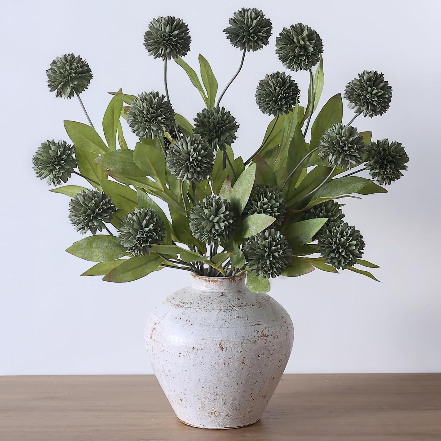 Faux Silk Pom Pom Mum Stems, Soft Silk Realistic Stems, Spring-Ready Home & Wedding Décor