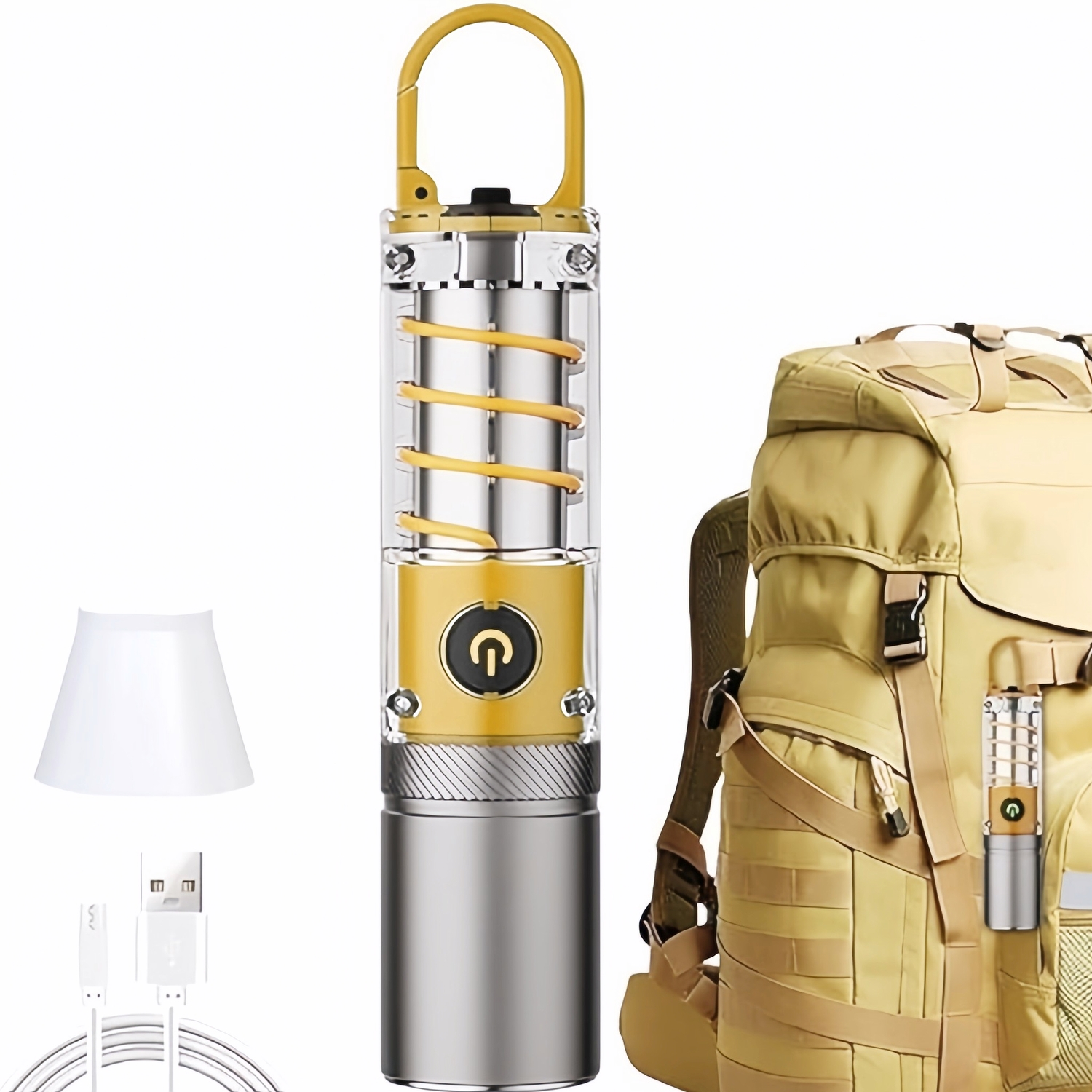 Multi-Function High Power Flashlight, 100000 Lumen Rechargeable LED Torch with Zoom, 6 Modes, Waterproof Emergency Light for Camping, Hiking & Home
