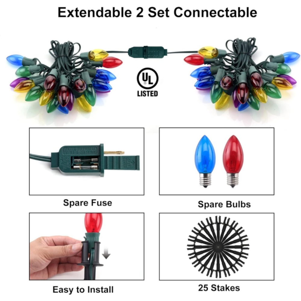 Solar Christmas Lights Outdoor 20 Pathway Lights