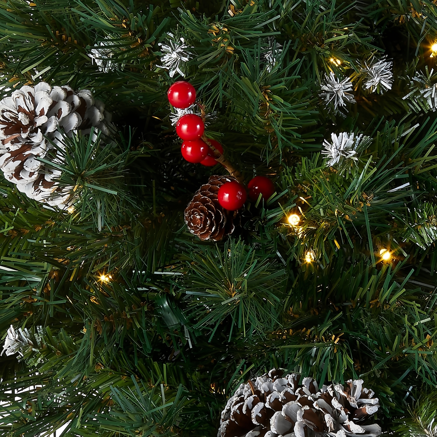 Pre-lit Artificial Christmas Tree Urn Filler